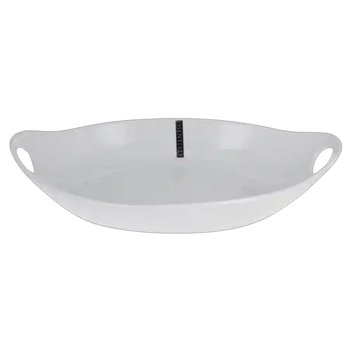 Image of Essentials White Oval Serving Bowl With Handles