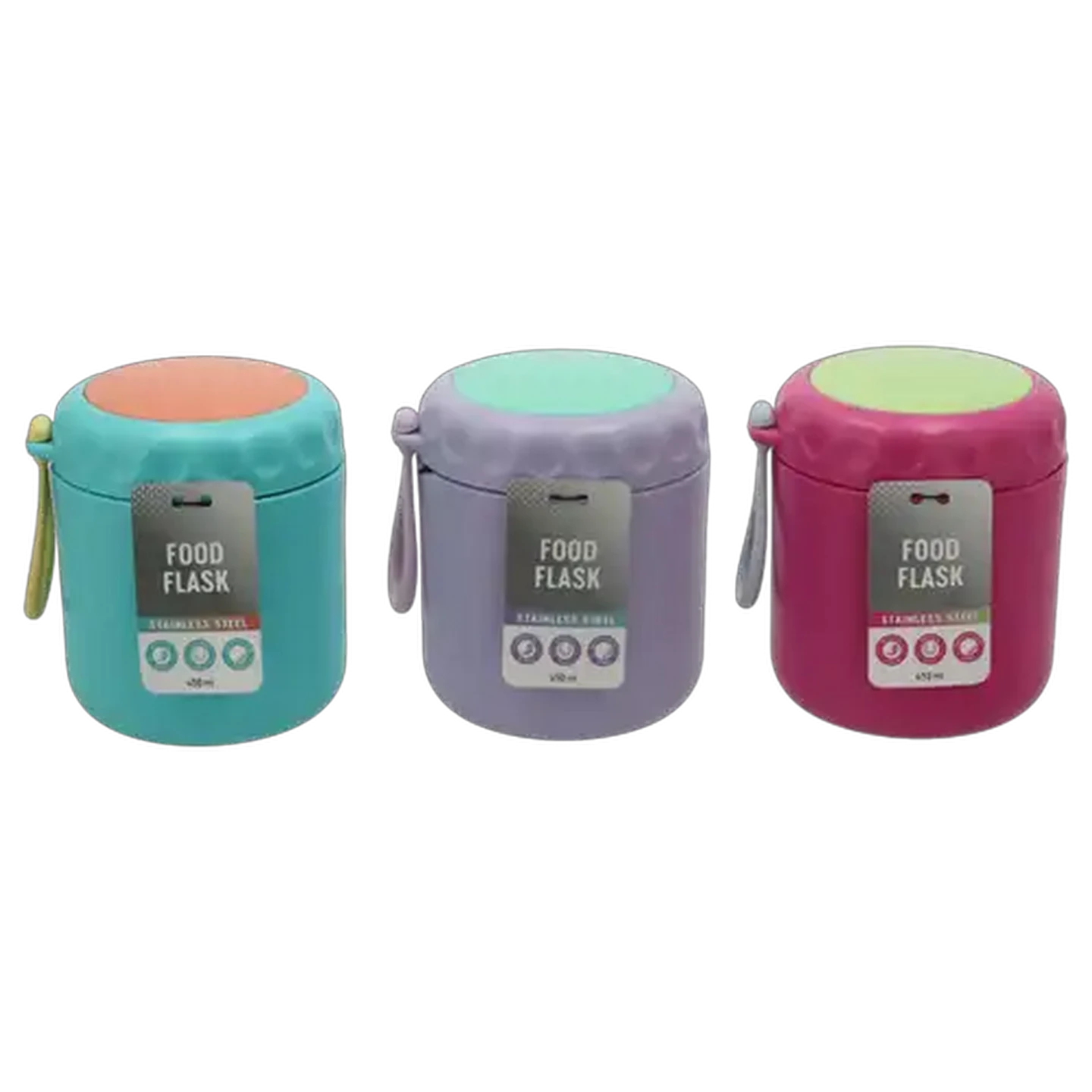 Image of Food Flask with Strap 450ml (Colour May Vary)