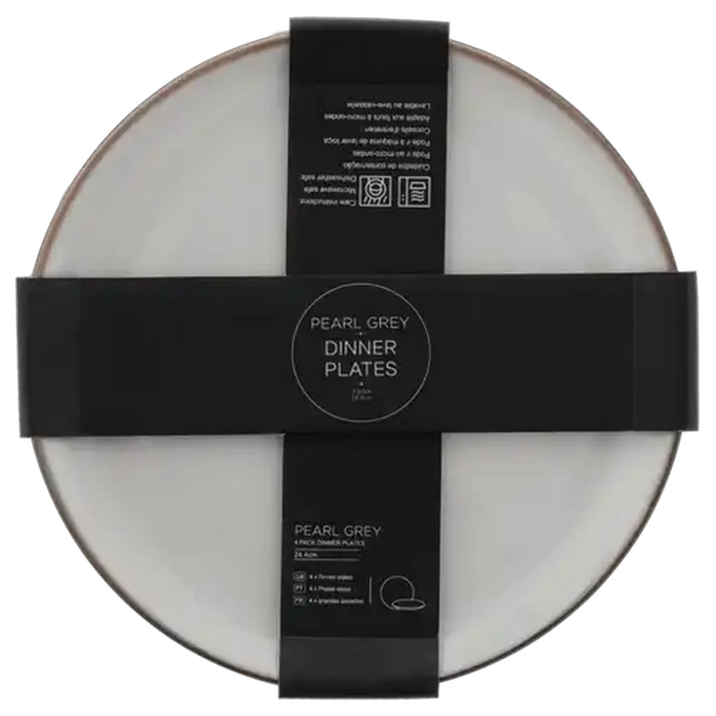 Image of Pearl Grey Dinner Plates 24.4cm 4 Piece