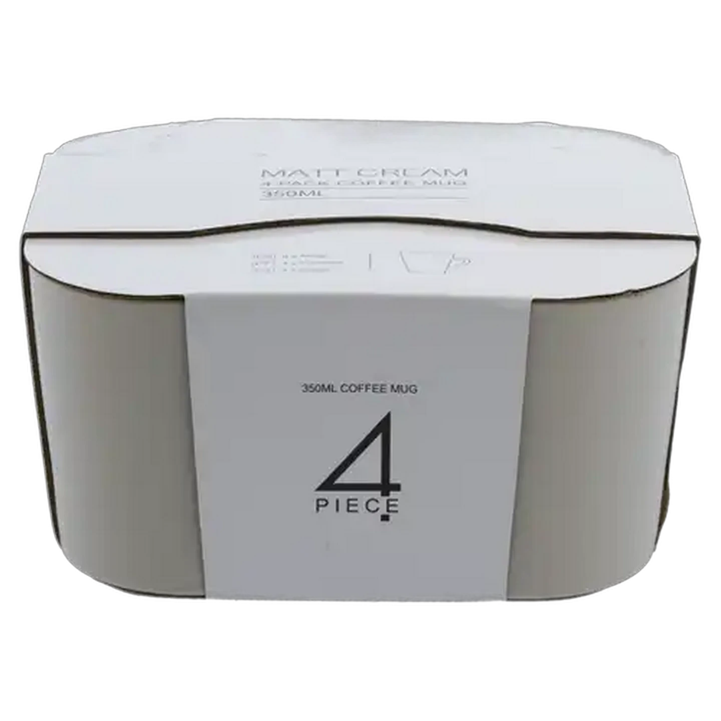 Image of Matte Cream Coffee Mug 350ml 4 Piece