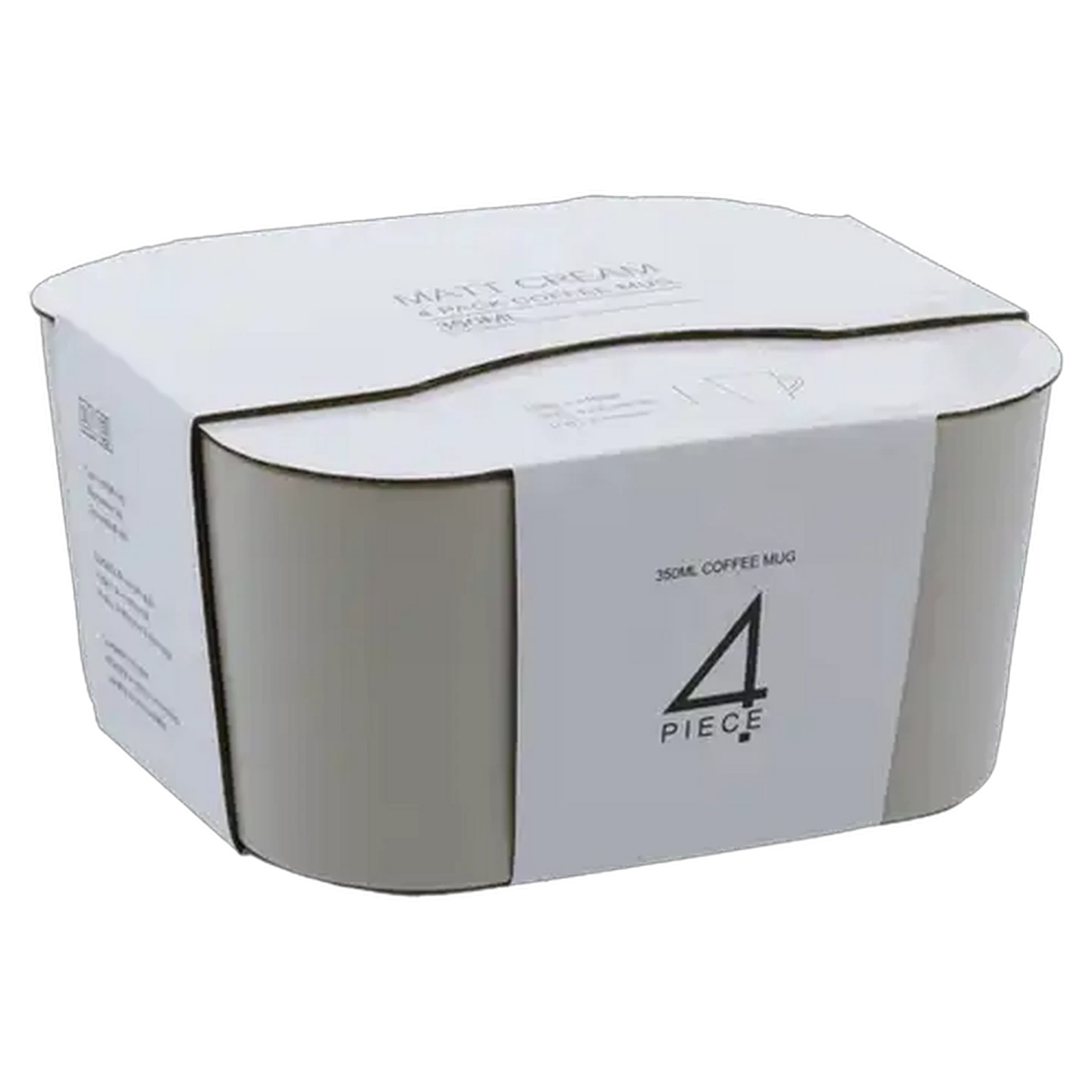 Image of Matte Cream Coffee Mug 350ml 4 Piece