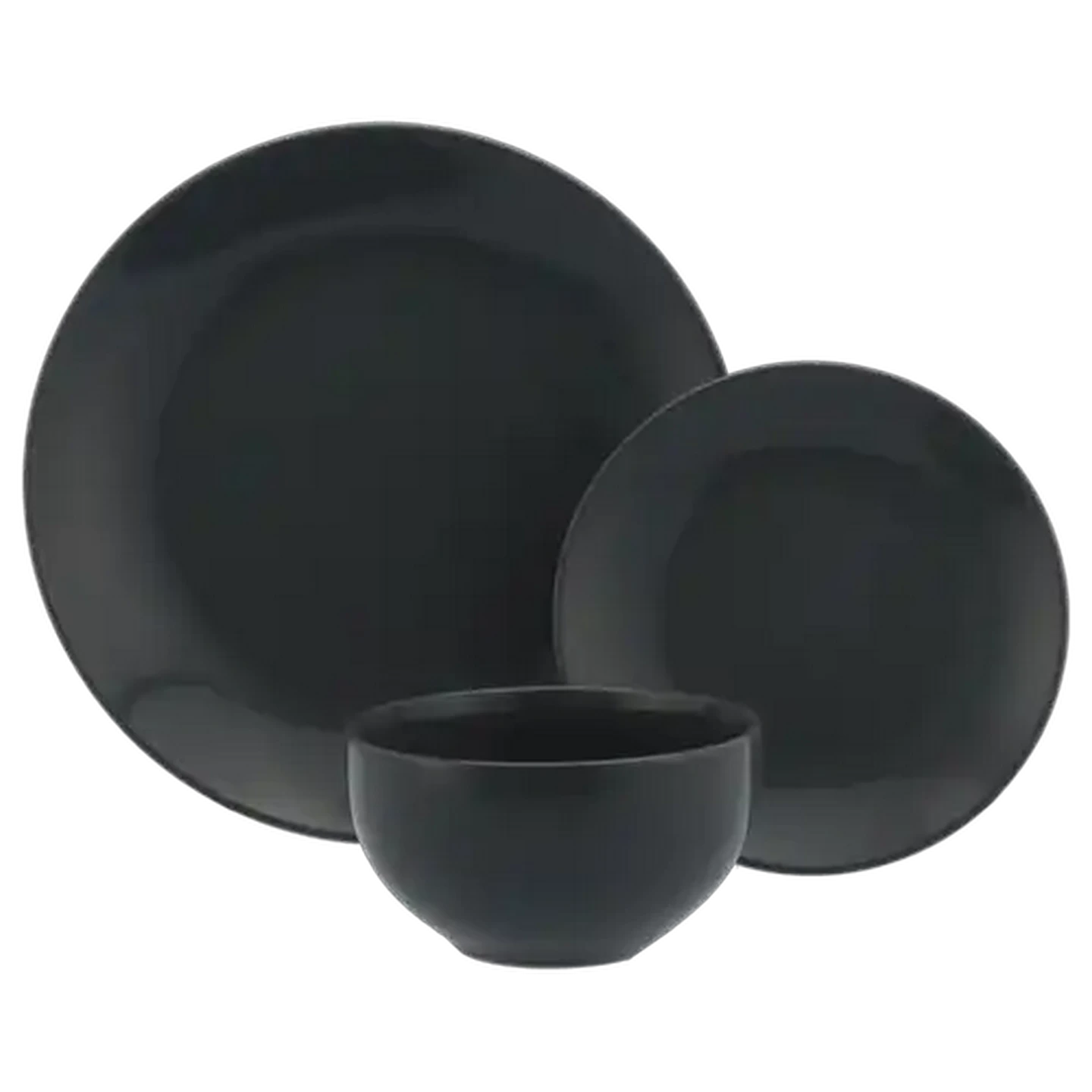 Image of Grey Glaze Colour Dinner Set 12 Piece
