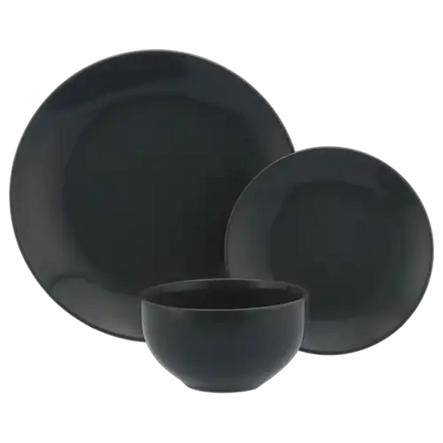 Image of Grey Glaze Colour Dinner Set 12 Piece