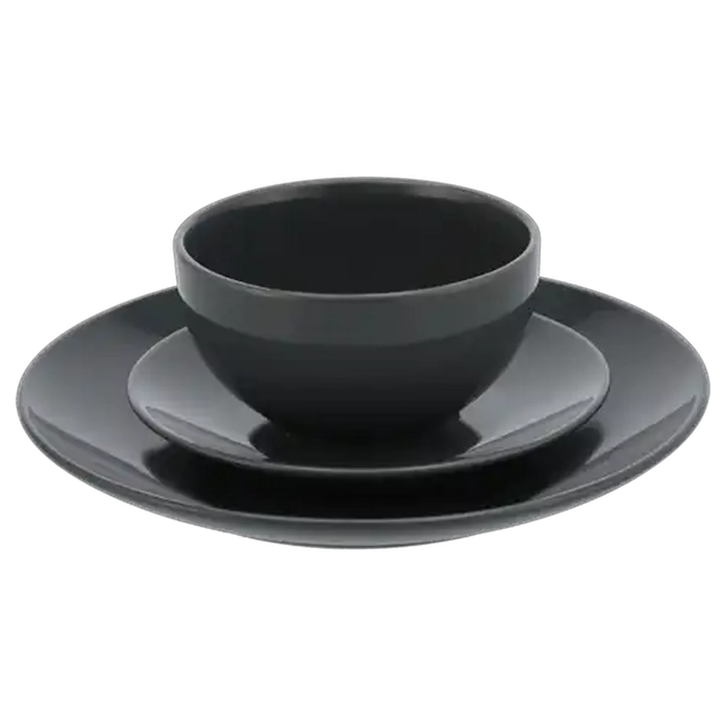 Image of Grey Glaze Colour Dinner Set 12 Piece