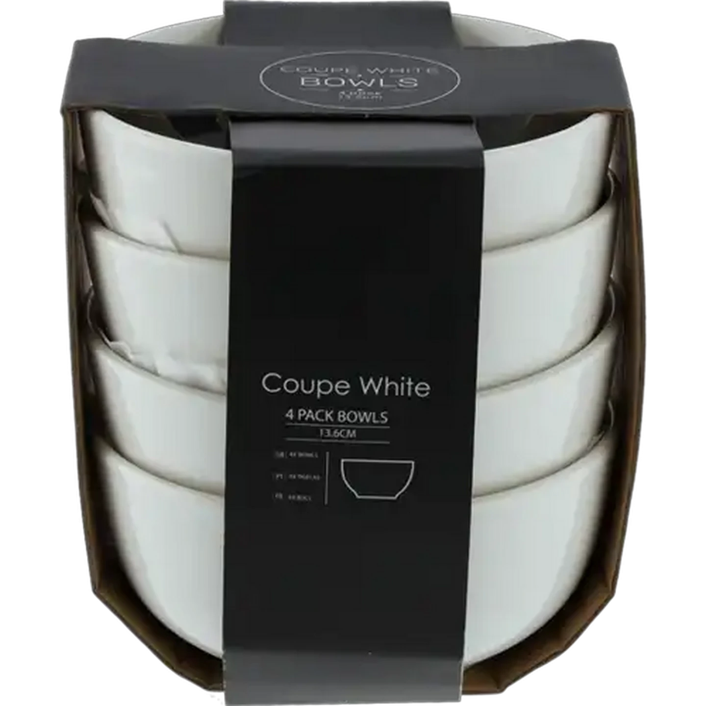 Image of Coupe White Porcelain Bowls 4-Pack