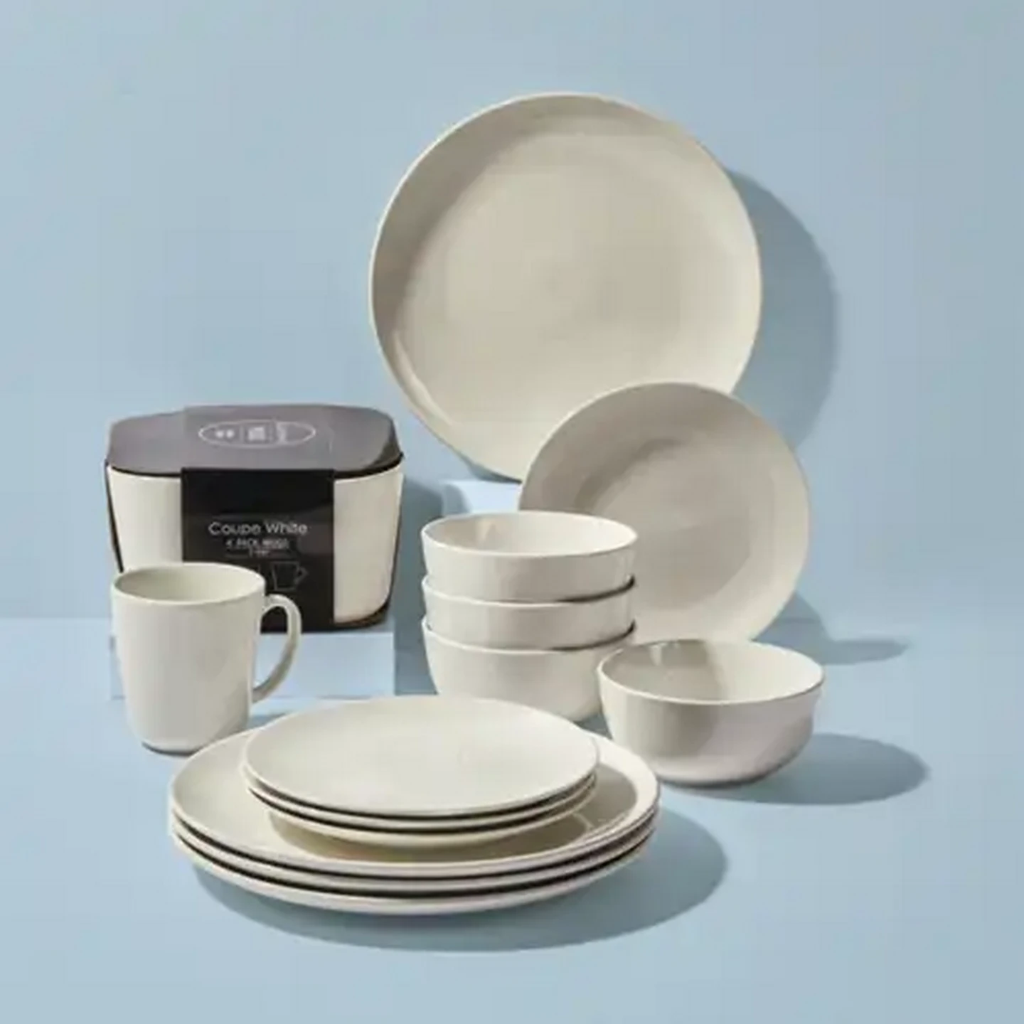 Image of Coupe White Porcelain Side Plates 20cm 4-Pack