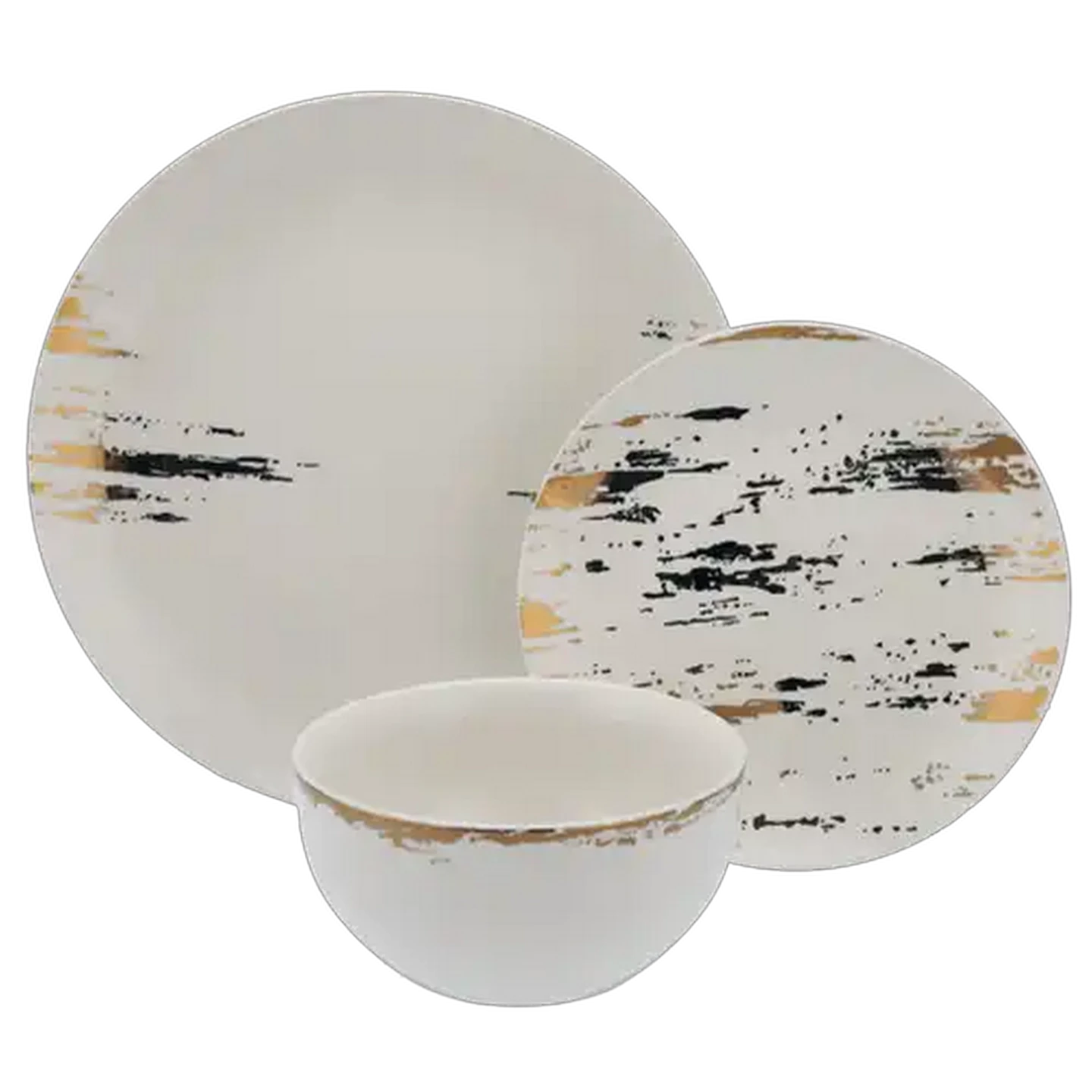 Image of Gold Brush Dinner Set 12 Piece