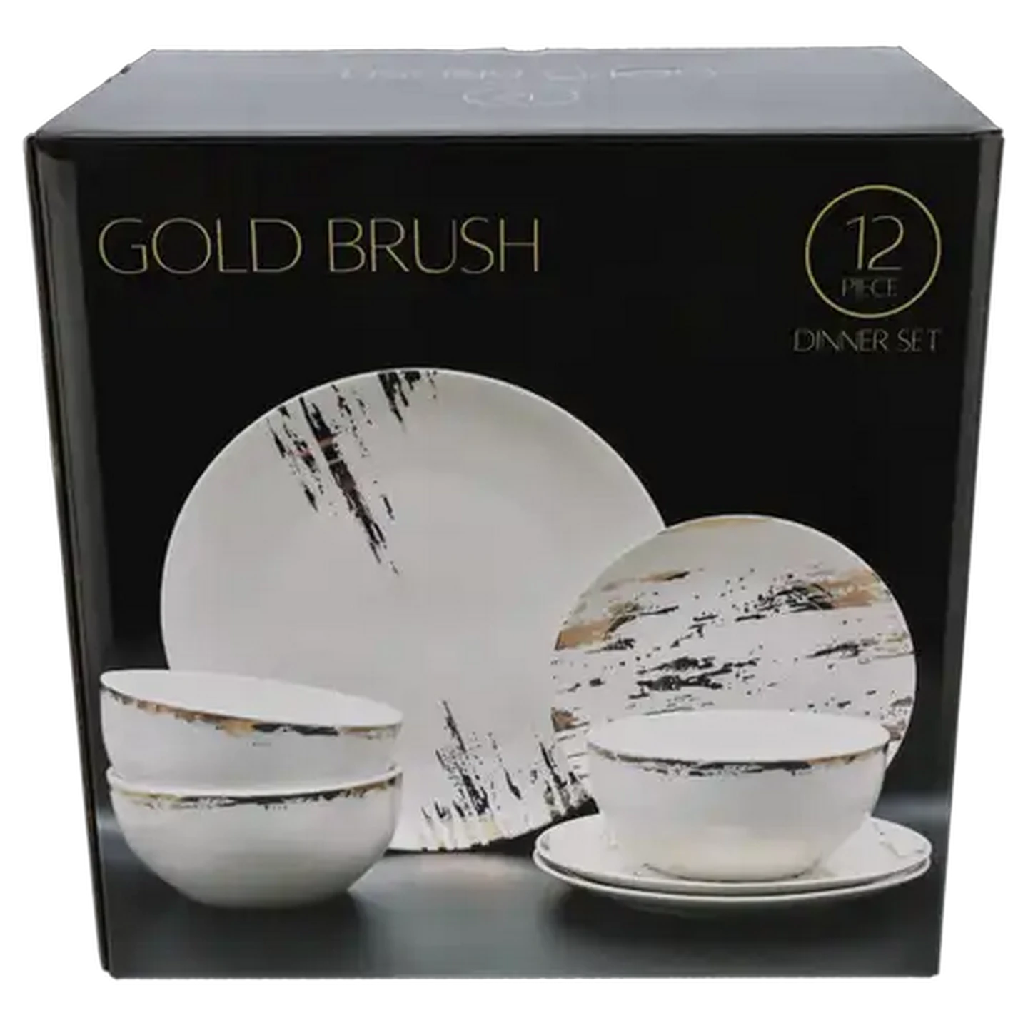 Image of Gold Brush Dinner Set 12 Piece
