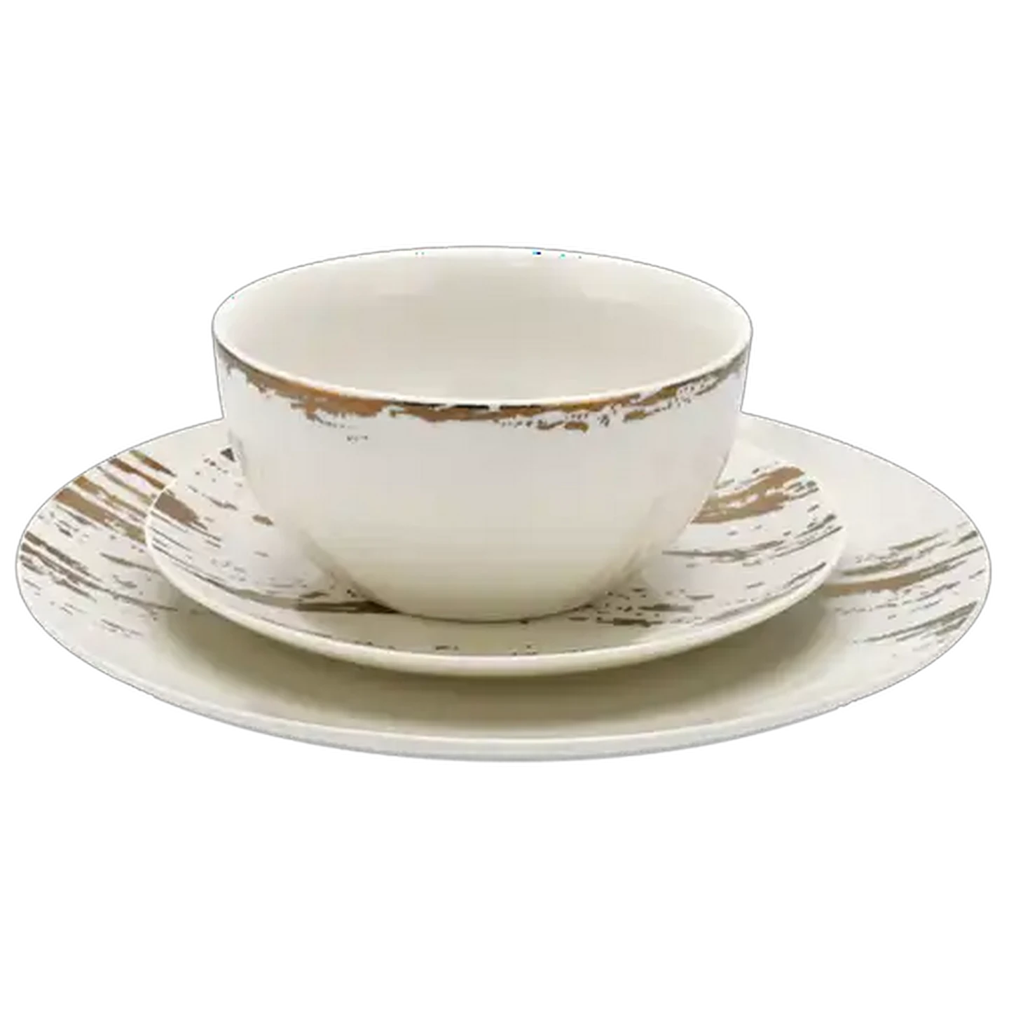 Image of Gold Brush Dinner Set 12 Piece