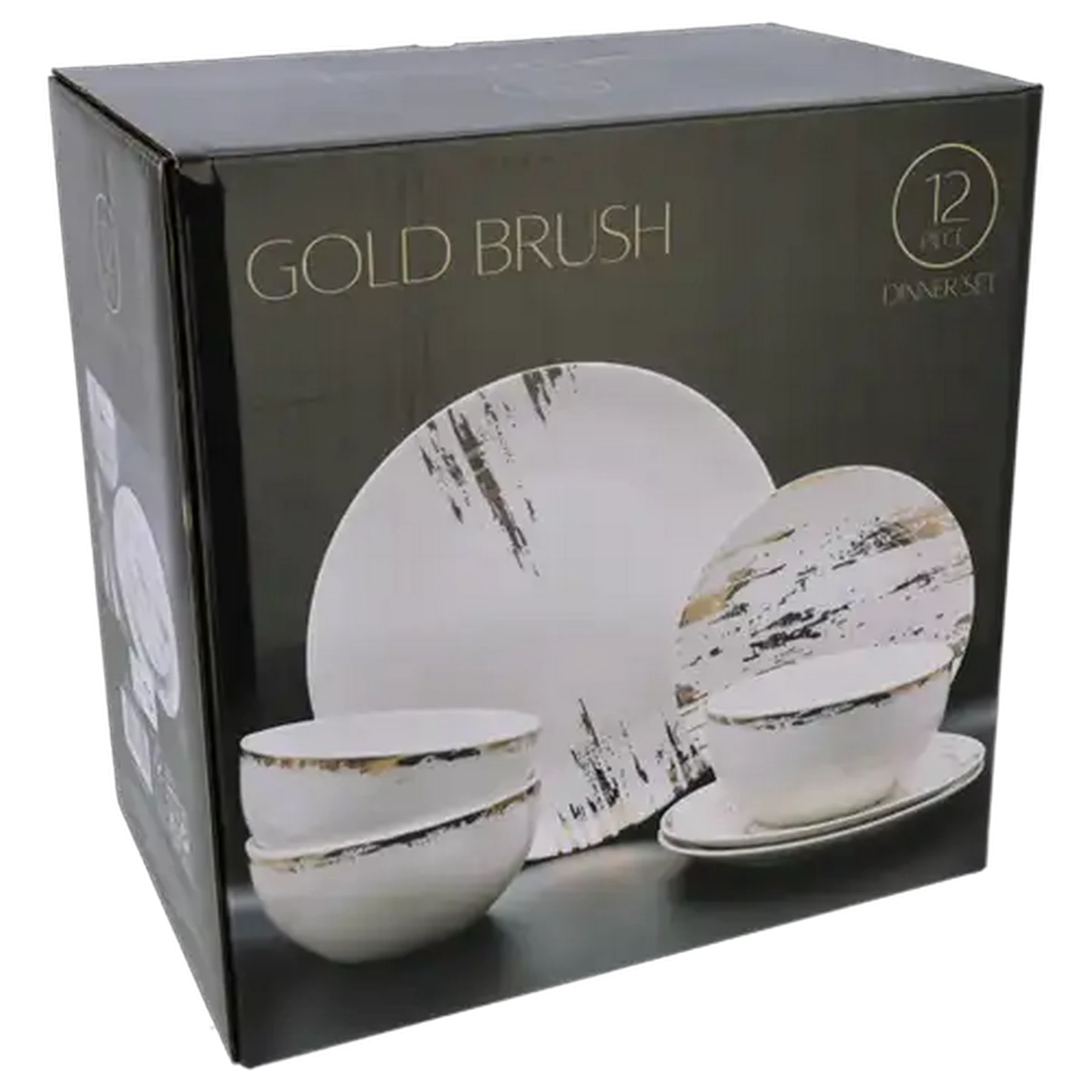 Image of Gold Brush Dinner Set 12 Piece