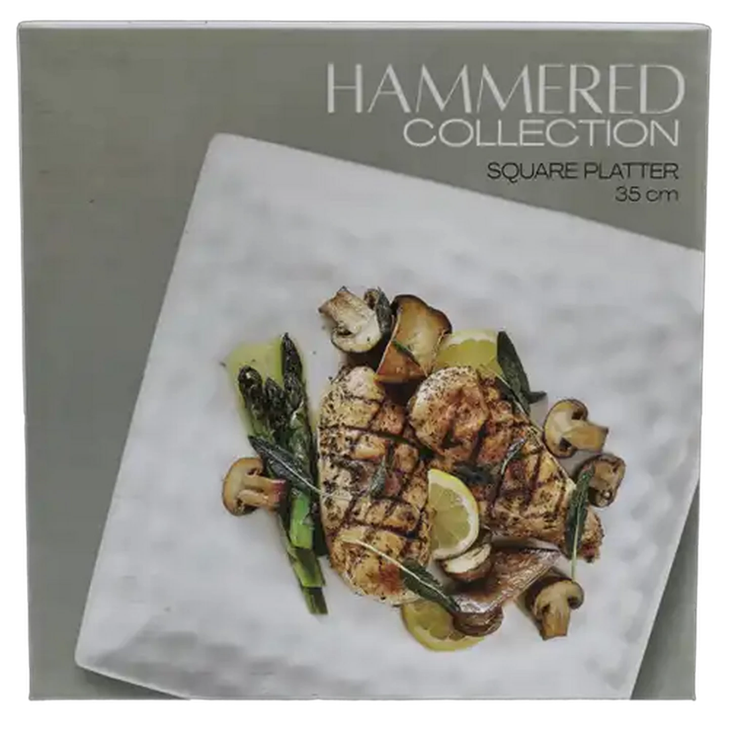 Image of Hammered White Square Platter 35cm