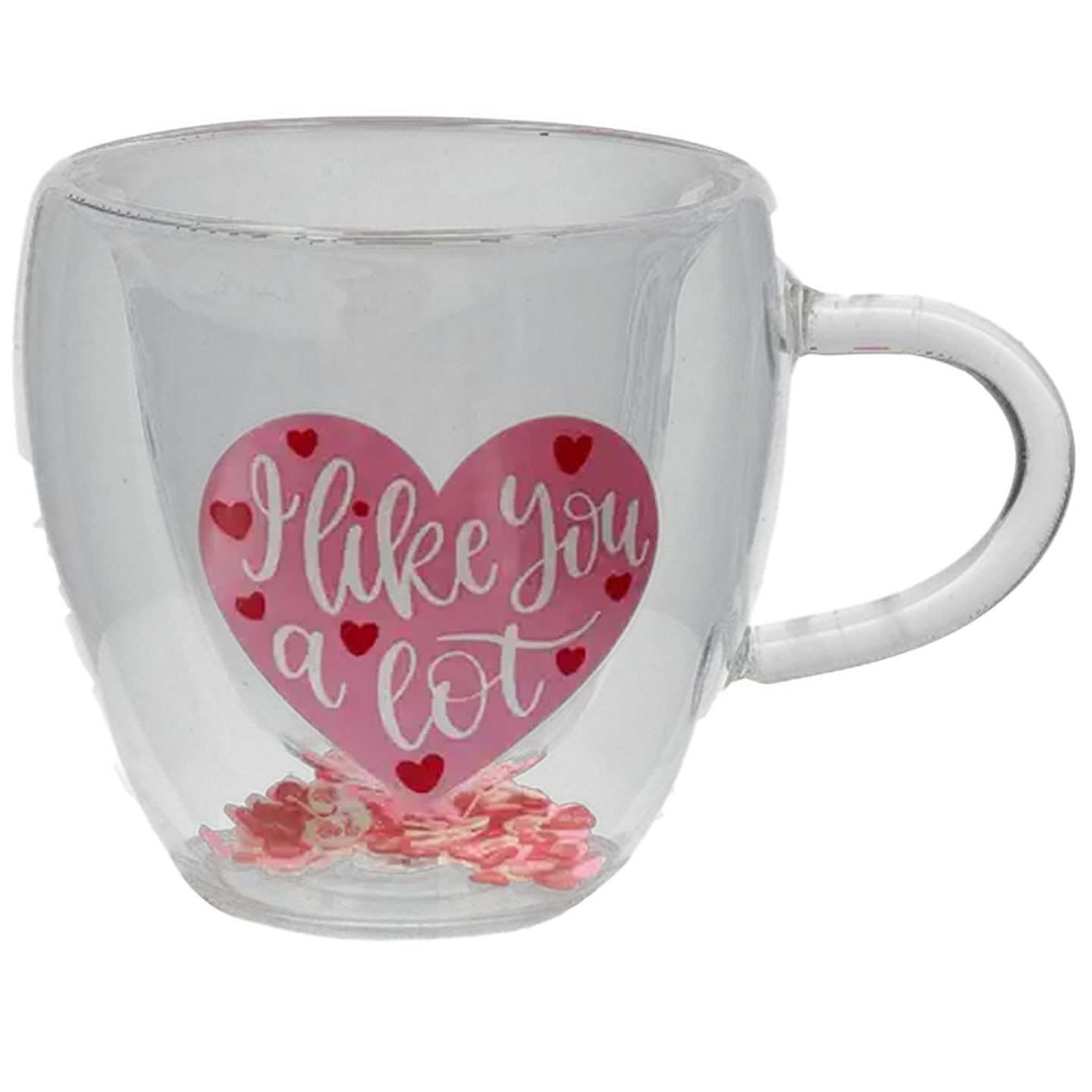 Image of Valentine Double Wall Glass Mug 300ml