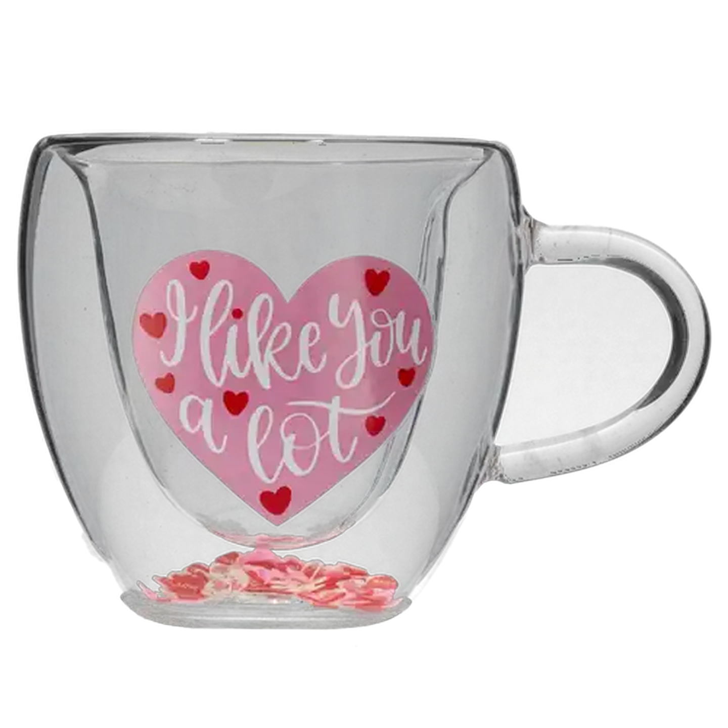 Image of Valentine Double Wall Glass Mug 300ml