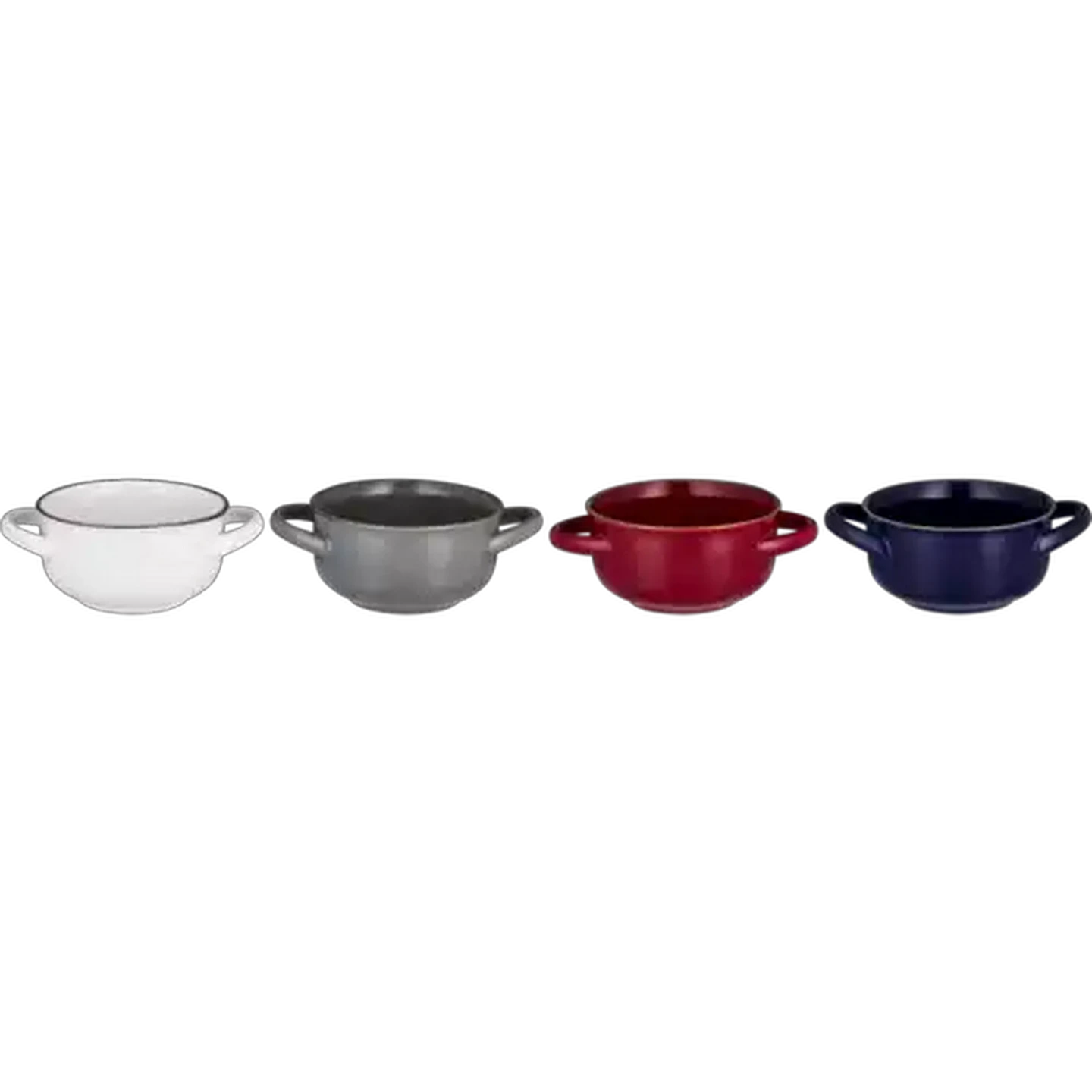 Image of Gold Rim Soup Bowl With Handles 15.3cm