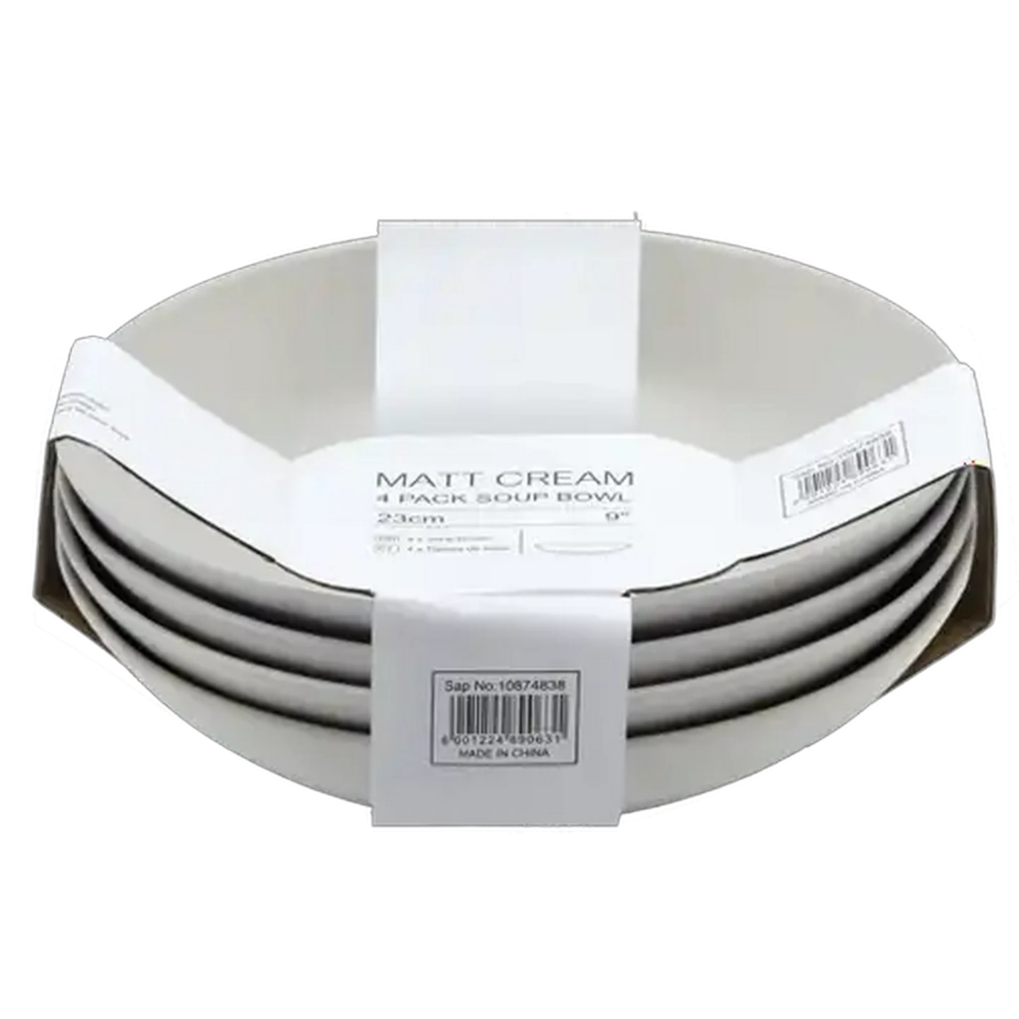 Image of Matt Cream Soup Bowl 23cm 4-Pack
