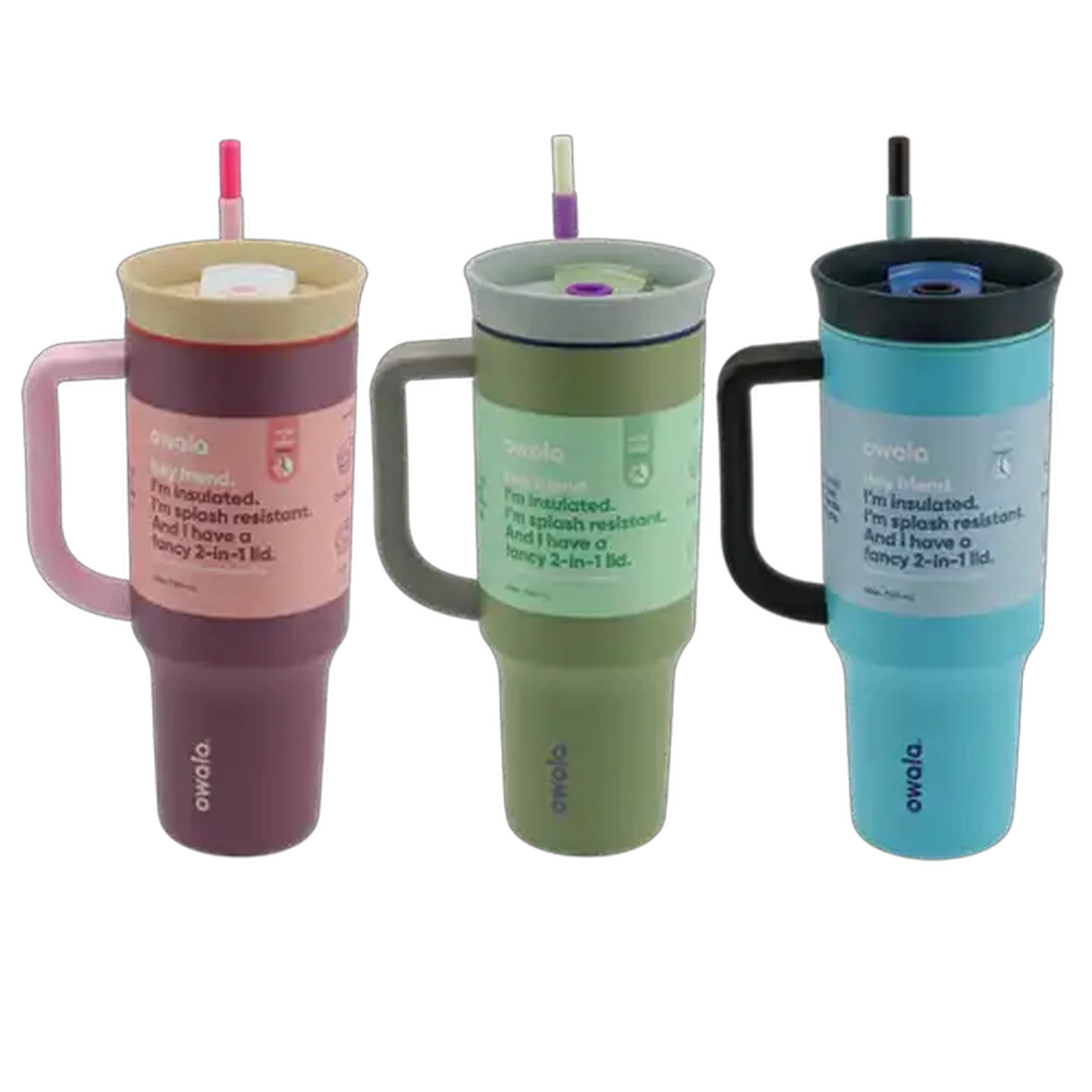 Image of Owala Stainless Steel Travel Mug with Straw 1.1L (Colour May Vary)