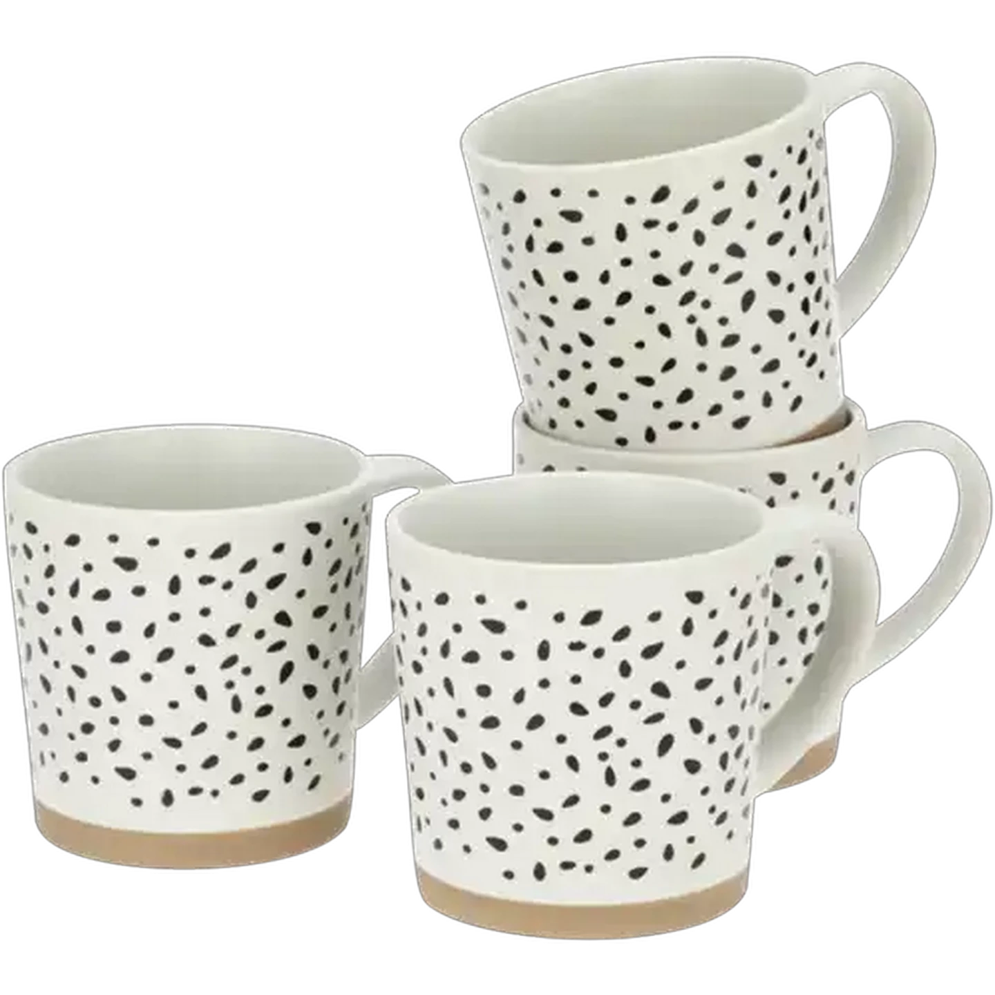 Image of Abstract Stoneware Coffee Mugs 4-Pack (Design May Vary)