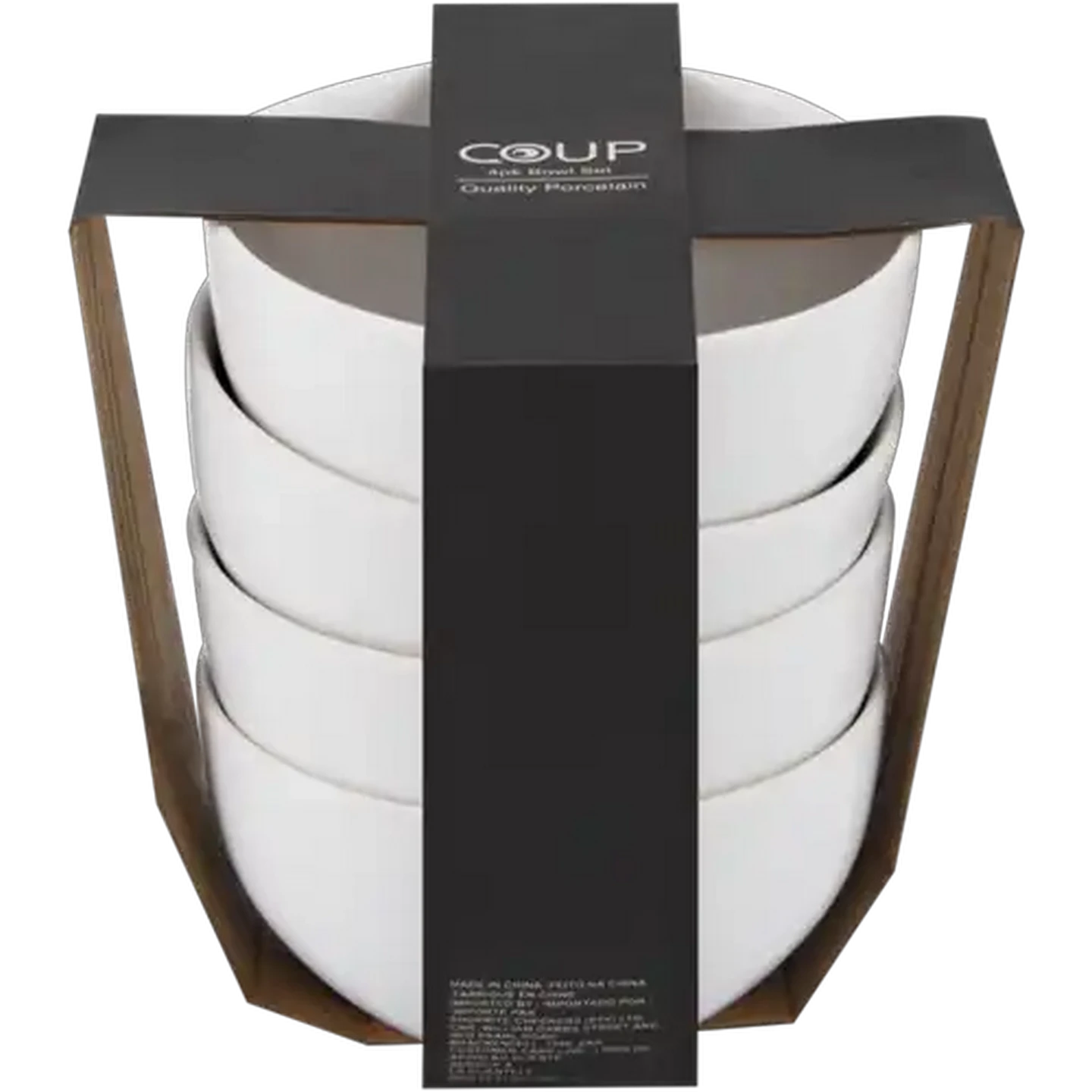 Image of Coup White Porcelain Bowl Set 4 Piece