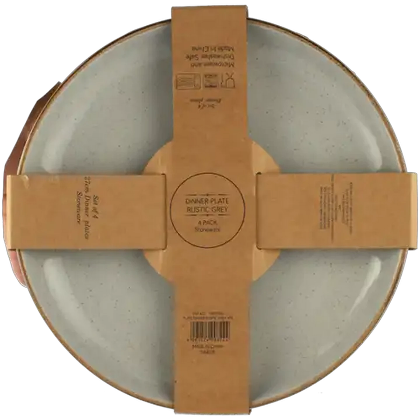 Image of Stoneware Rustic Grey Dinner Plates 4-Pack