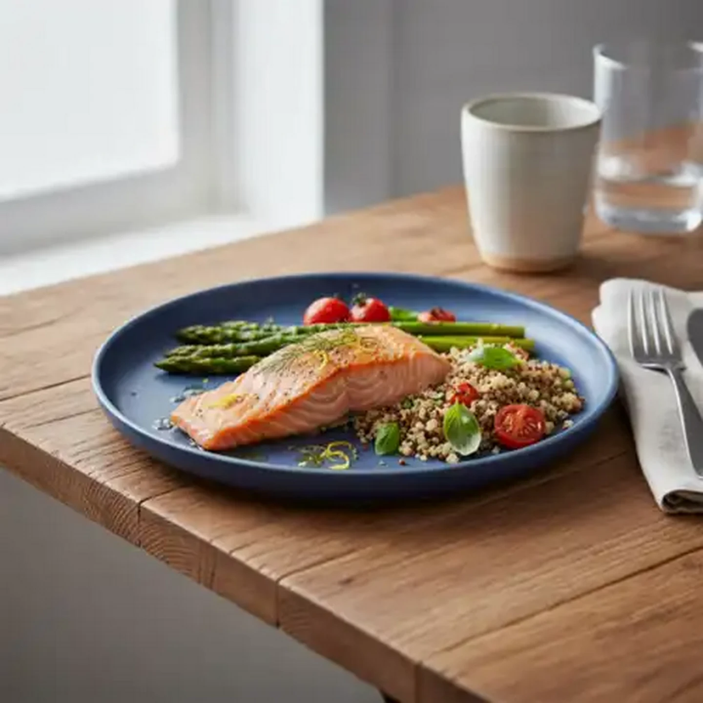 Image of Navy Rim Dinner Plate 27cm