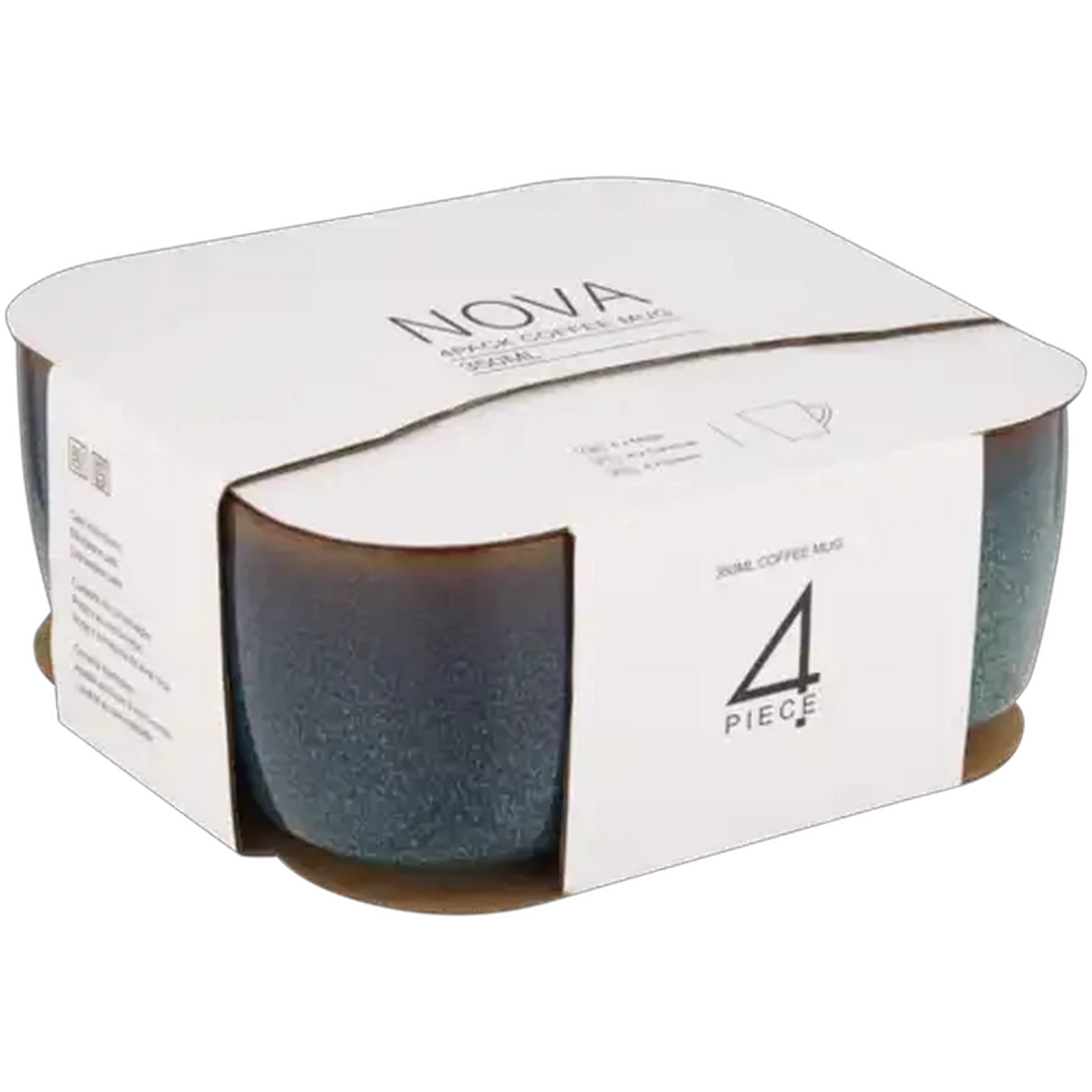 Image of Nova Blue Glazed Coffee Mugs 4-Pack