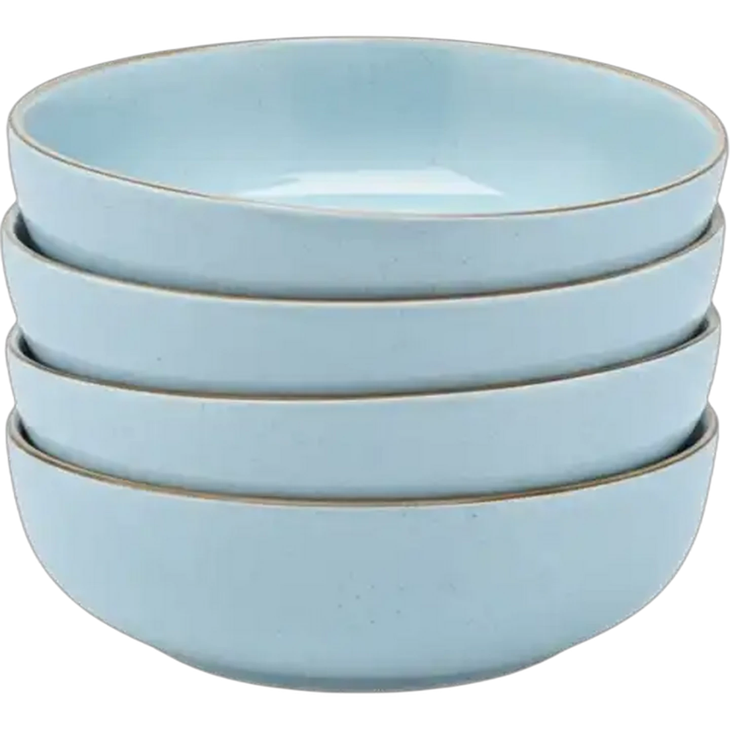Image of Rustic Blue Ceramic Bowls 21.3cm 4-Pack