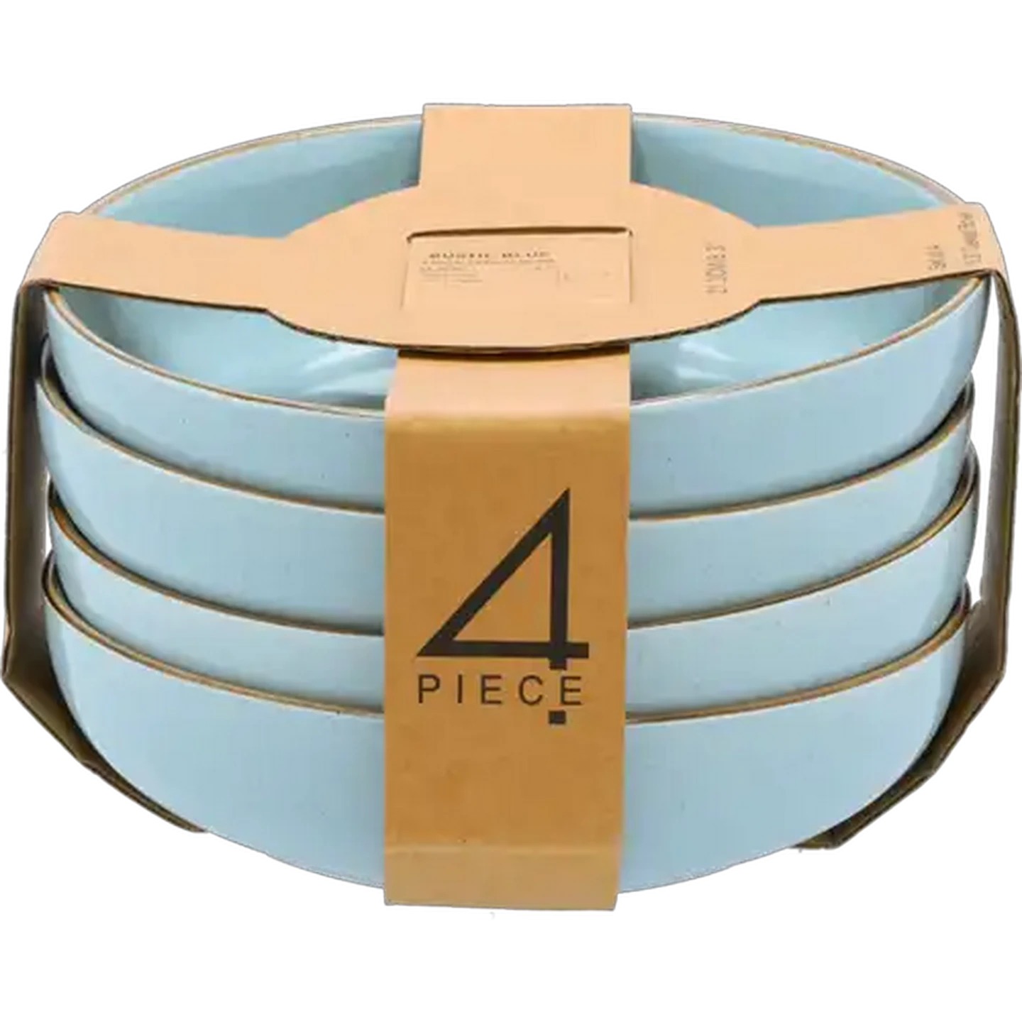 Image of Rustic Blue Ceramic Bowls 21.3cm 4-Pack