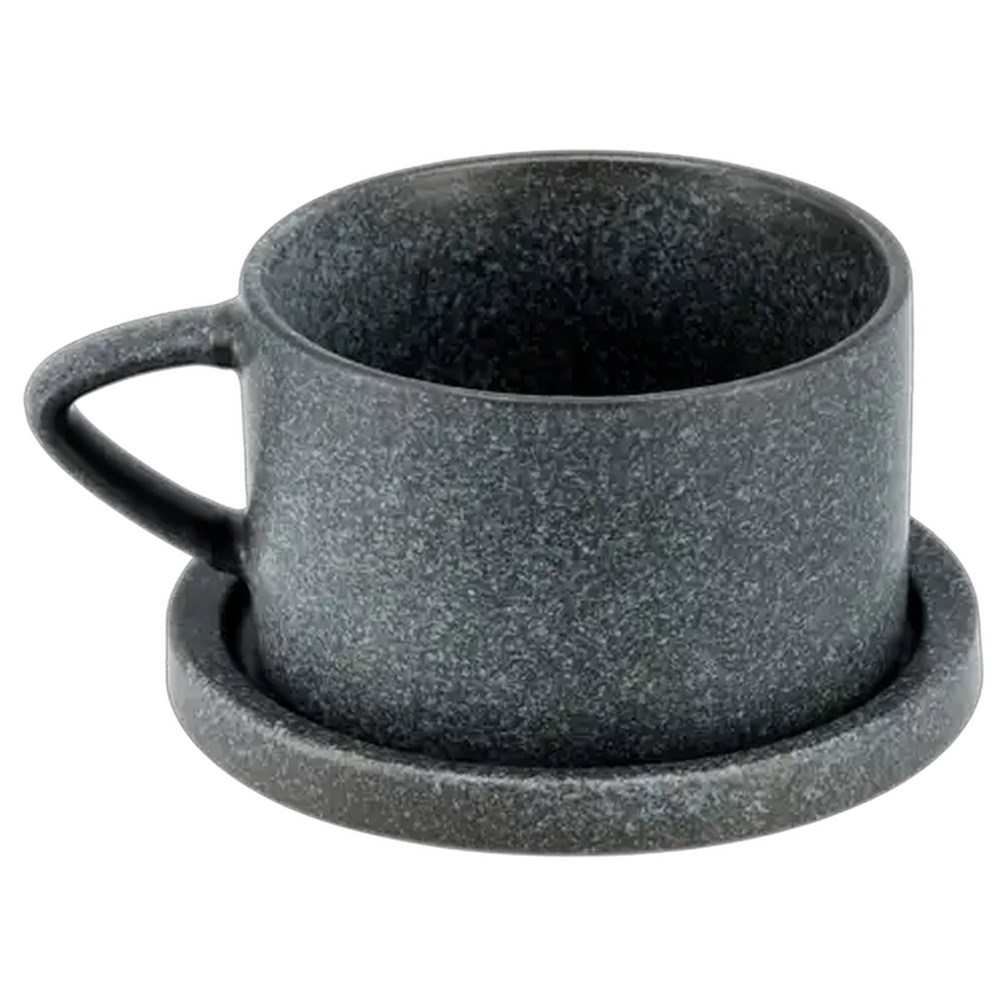 Image of Grey Speckled Cup and Saucer
