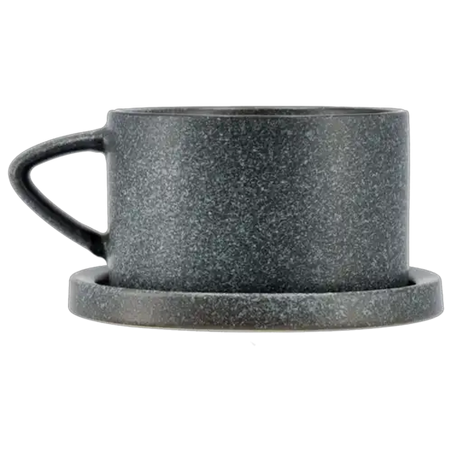 Image of Grey Speckled Cup and Saucer