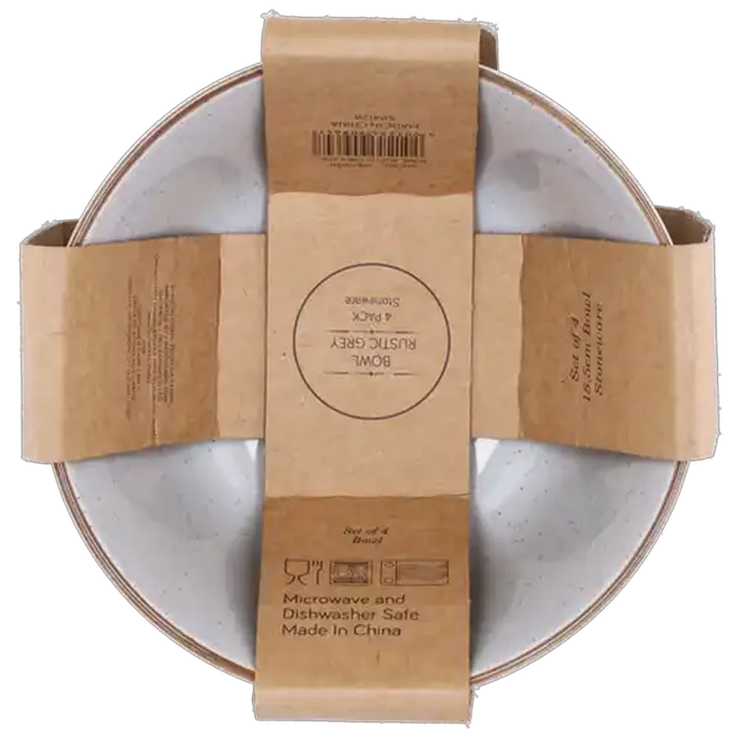 Image of Stoneware Rustic Grey Bowls 4-Pack