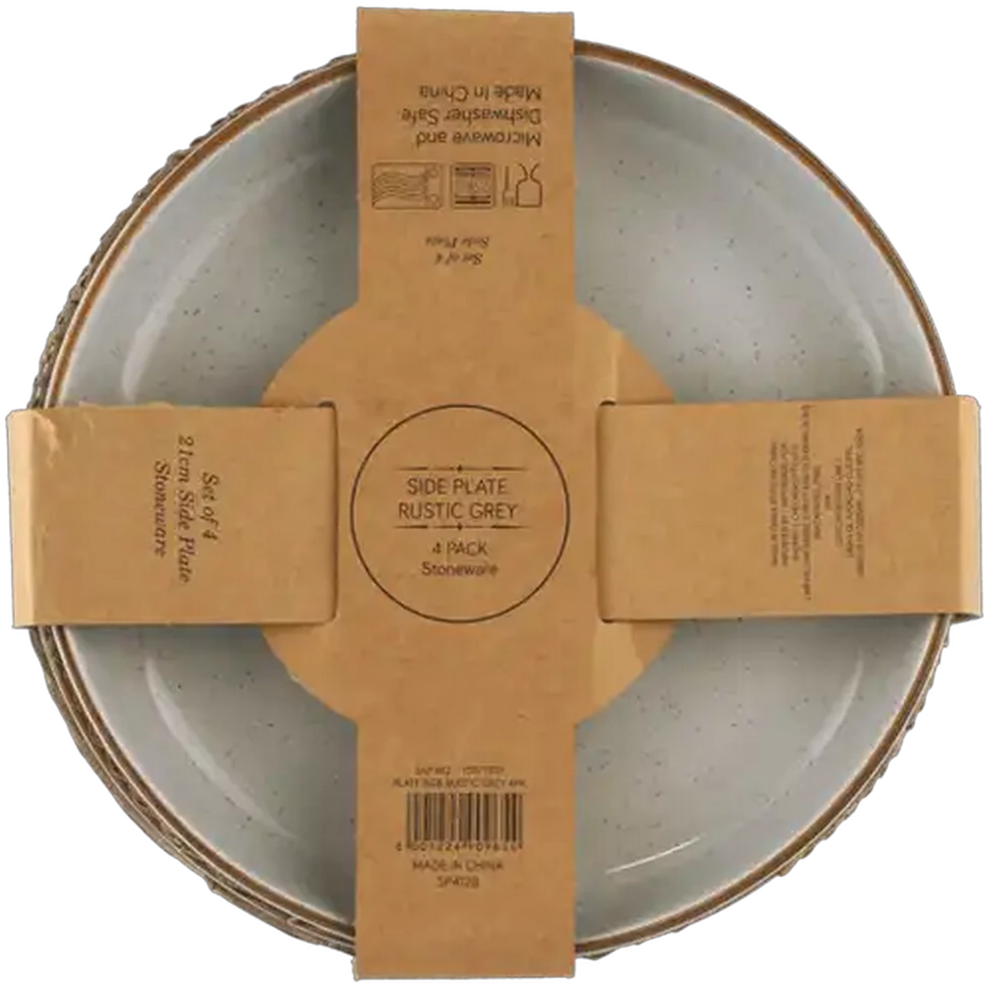Image of Stoneware Rustic Grey Side Plates 4-Pack