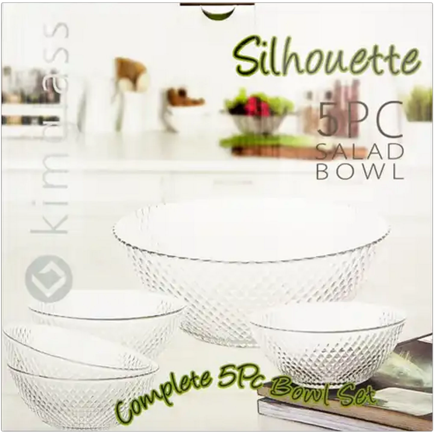 Image of KIM Glass Silhouette Salad Bowl Set 5 Piece