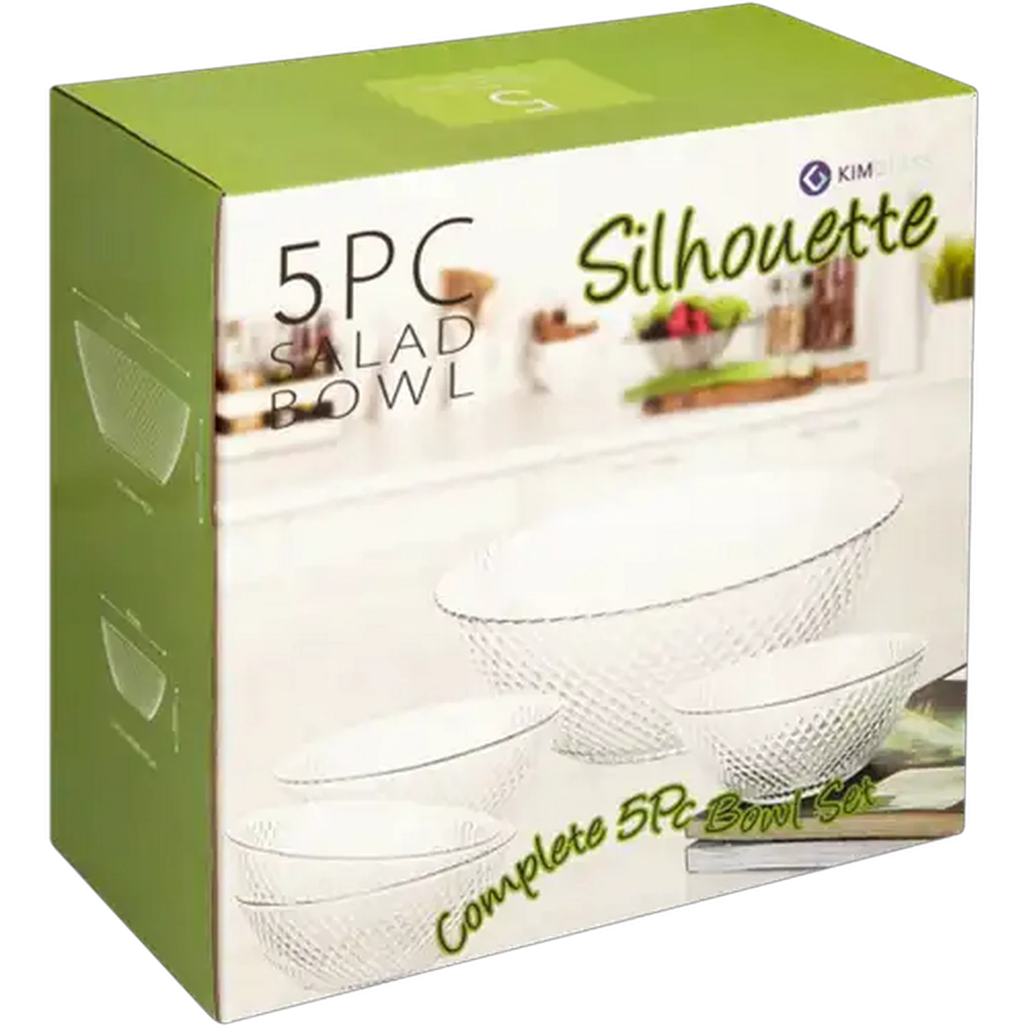 Image of KIM Glass Silhouette Salad Bowl Set 5 Piece
