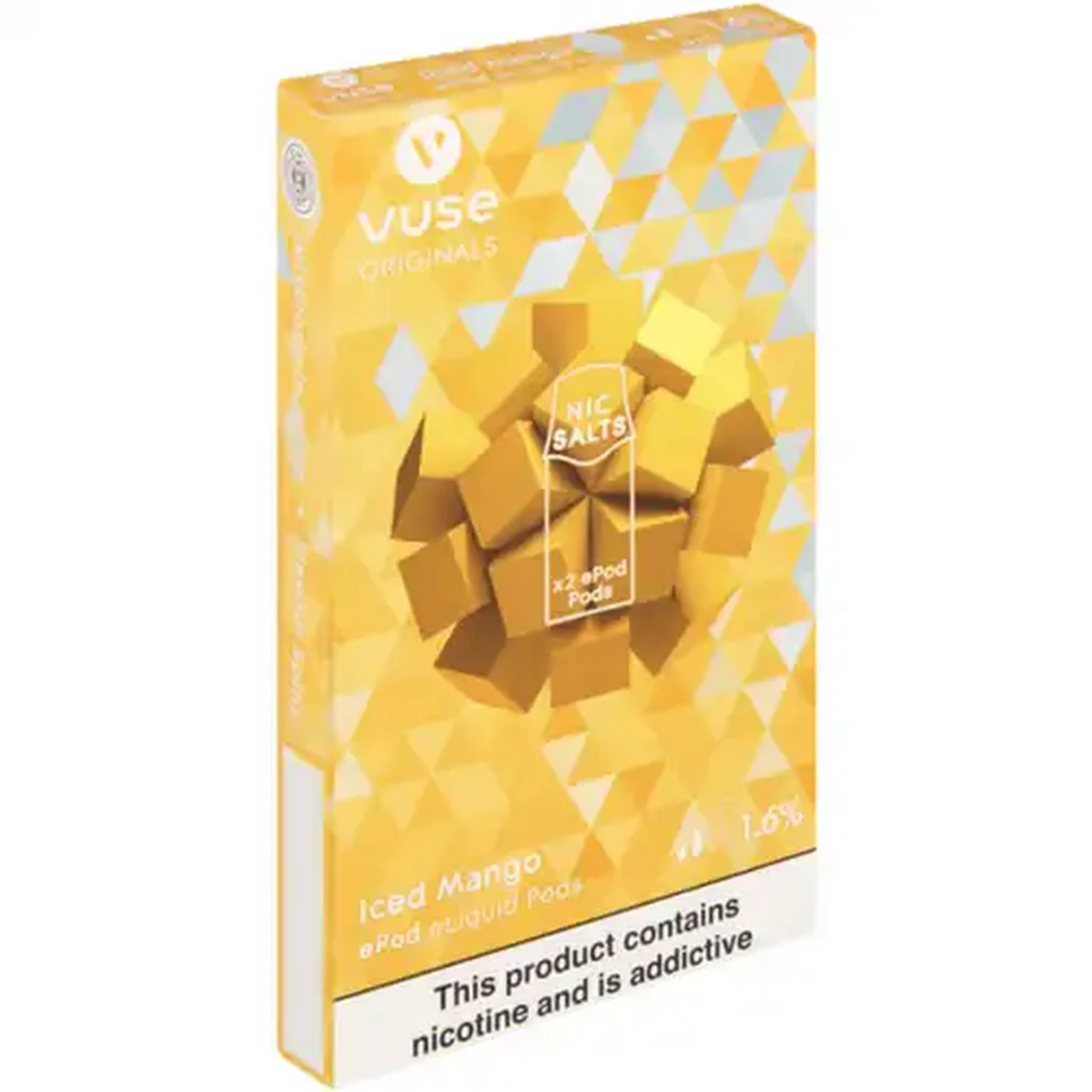 Image of Vuse Originals Iced Mango 1.6% Nicotine E-Liquid Replacement Pods 2 Pack (Non-Refundable. Non-Returnable.)
