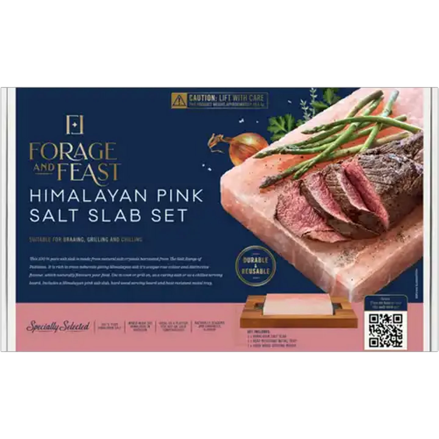 Image of Forage And Feast Himalayan Pink Salt Slab 3 Piece Set