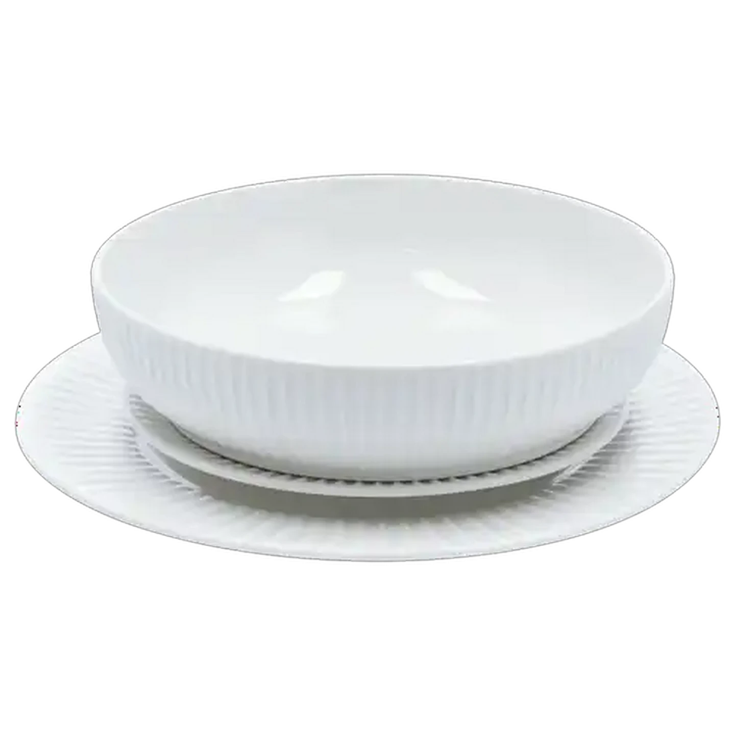 Image of Embossed Edge White Dinner Set 12 Piece