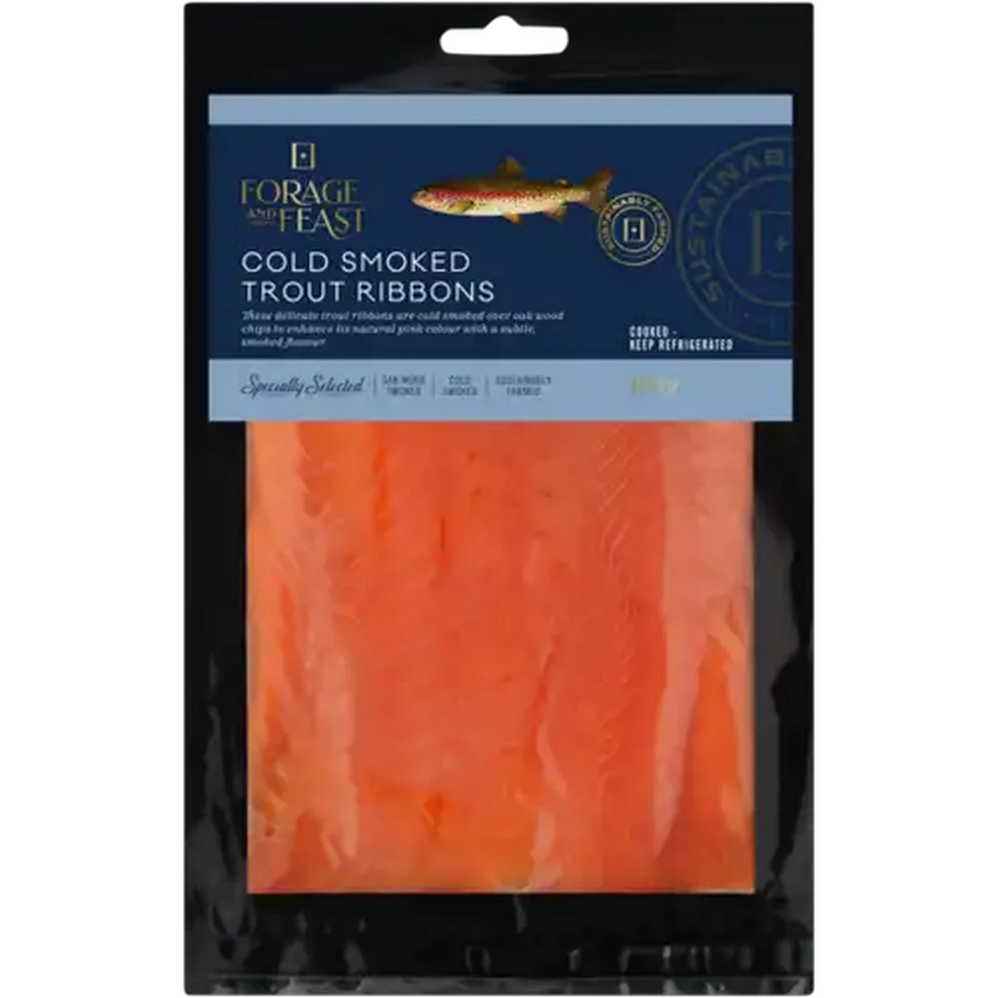 Image of Forage And Feast Cold Smoked Trout Ribbons 100g