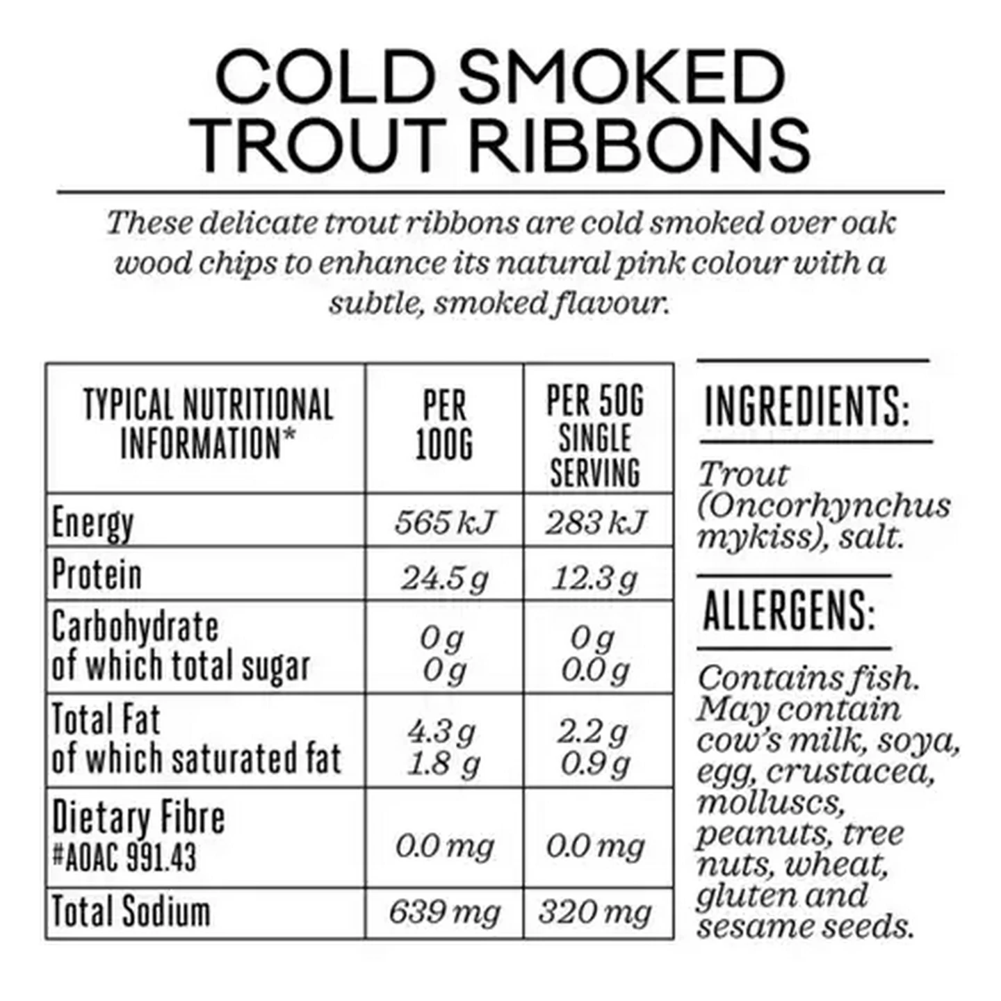 Image of Forage And Feast Cold Smoked Trout Ribbons 100g