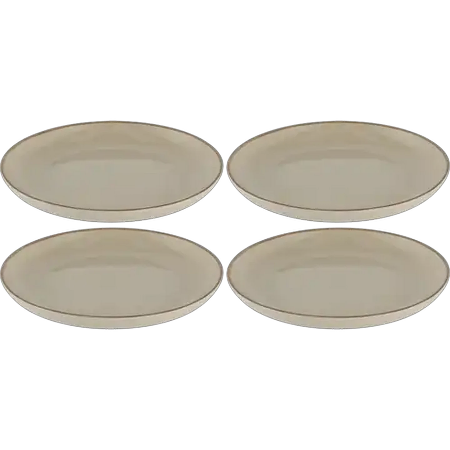 Image of Rustic Linen Ceramic Dinner Plates 4-Pack