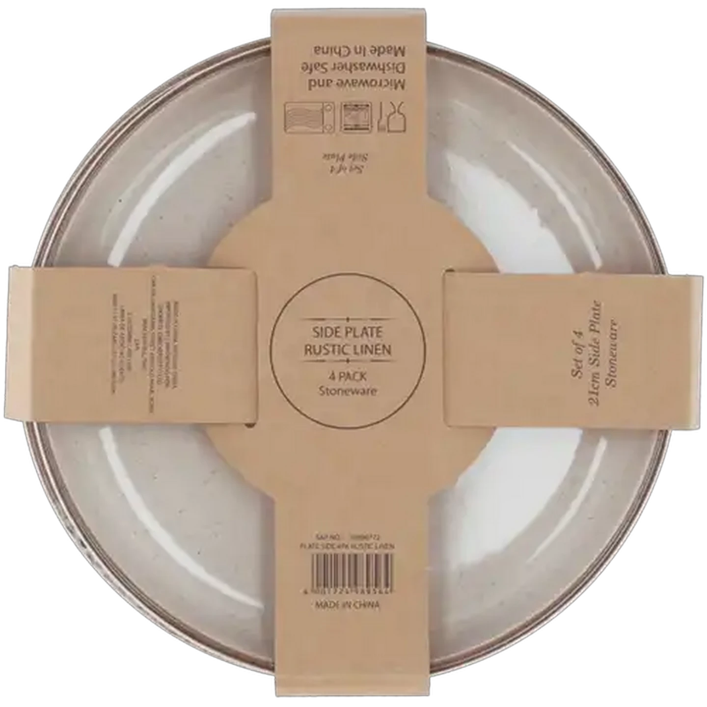 Image of Rustic Linen Side Plate 21cm 4-Pack