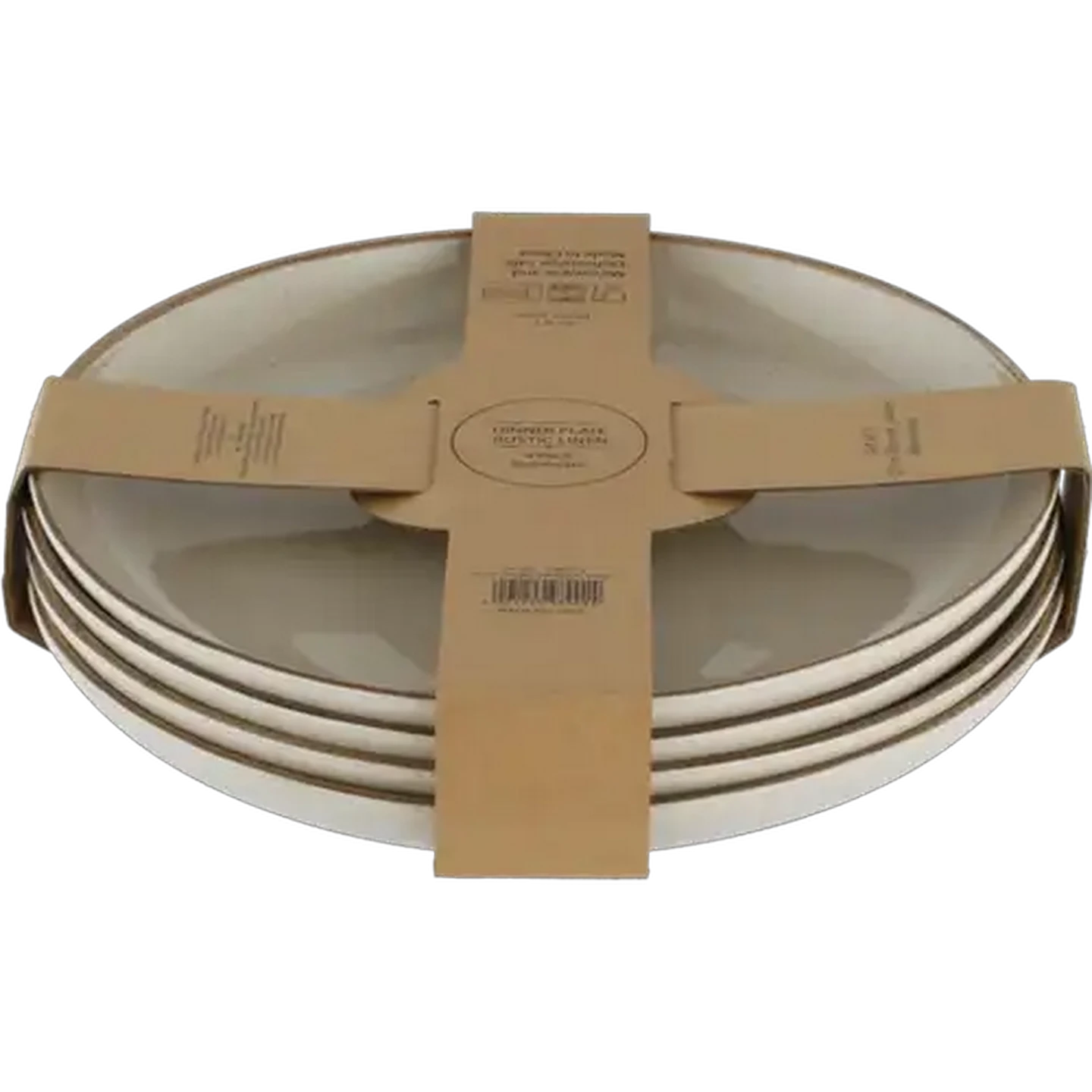 Image of Rustic Linen Ceramic Dinner Plates 4-Pack