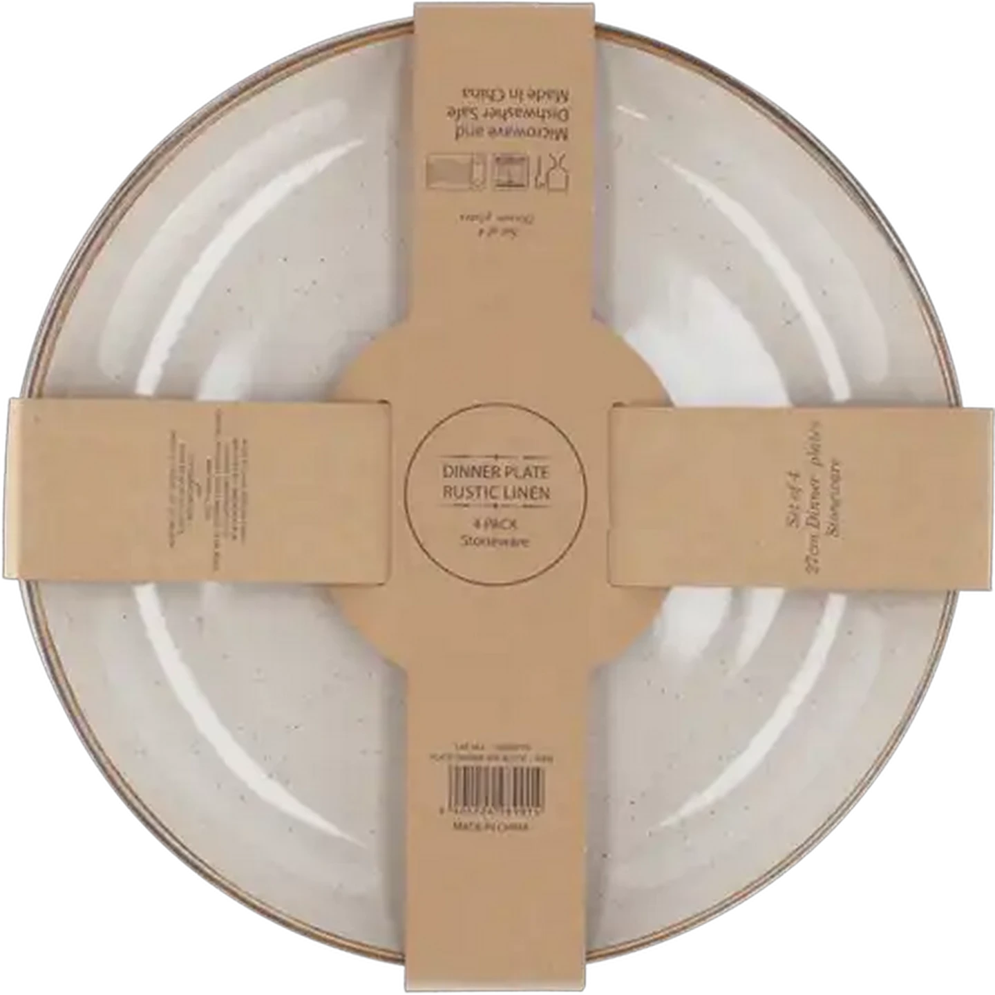 Image of Rustic Linen Ceramic Dinner Plates 4-Pack