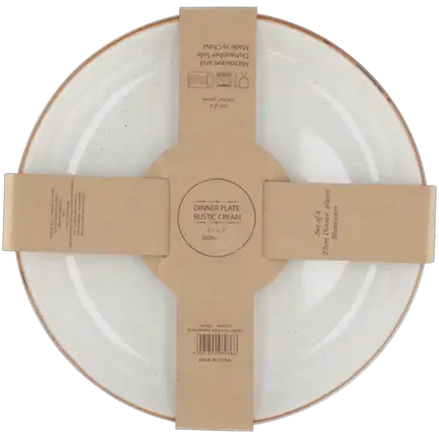 Image of Rustic Cream Dinner Plate 26.7cm 4-Pack