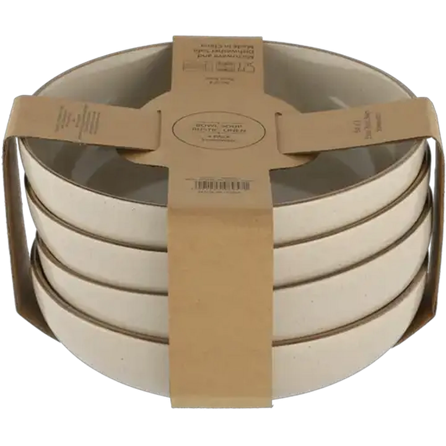 Image of Rustic Linen Cereal Bowl 21cm 4-Pack