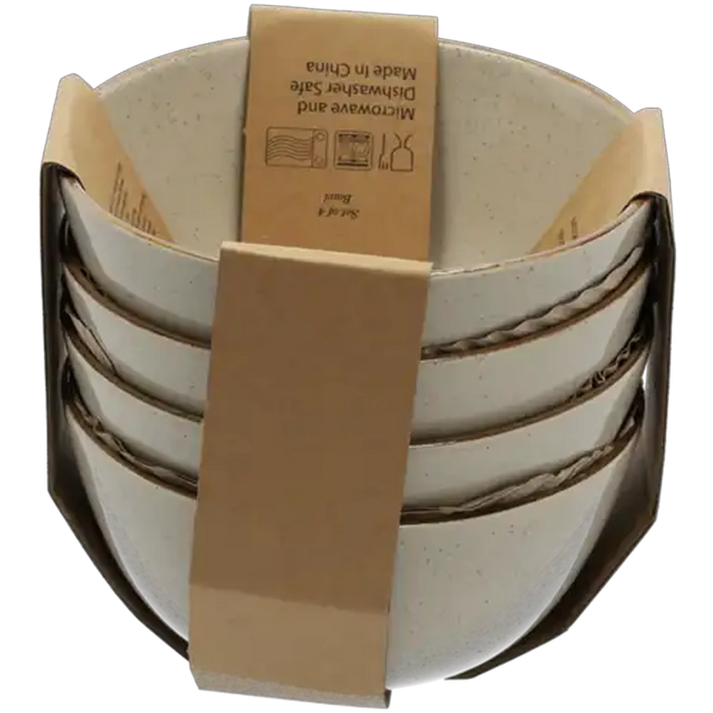 Image of Rustic Linen Bowl 15.5cm 4-Pack