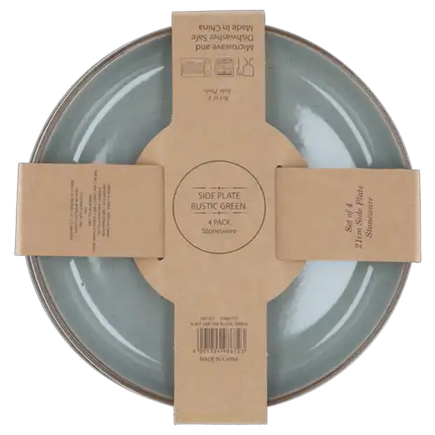 Image of Rustic Green Side Plate 21cm 4-Pack