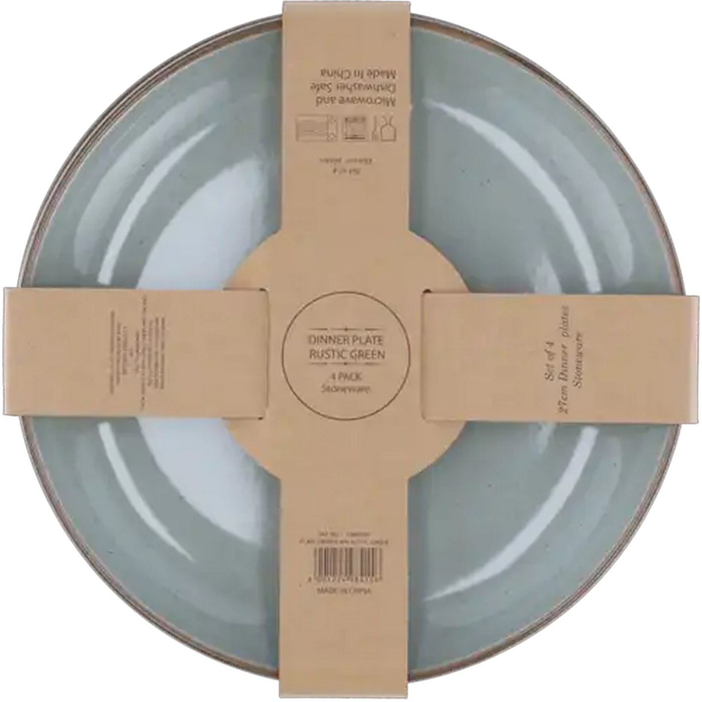 Image of Rustic Green Dinner Plate 26.7cm 4-Pack