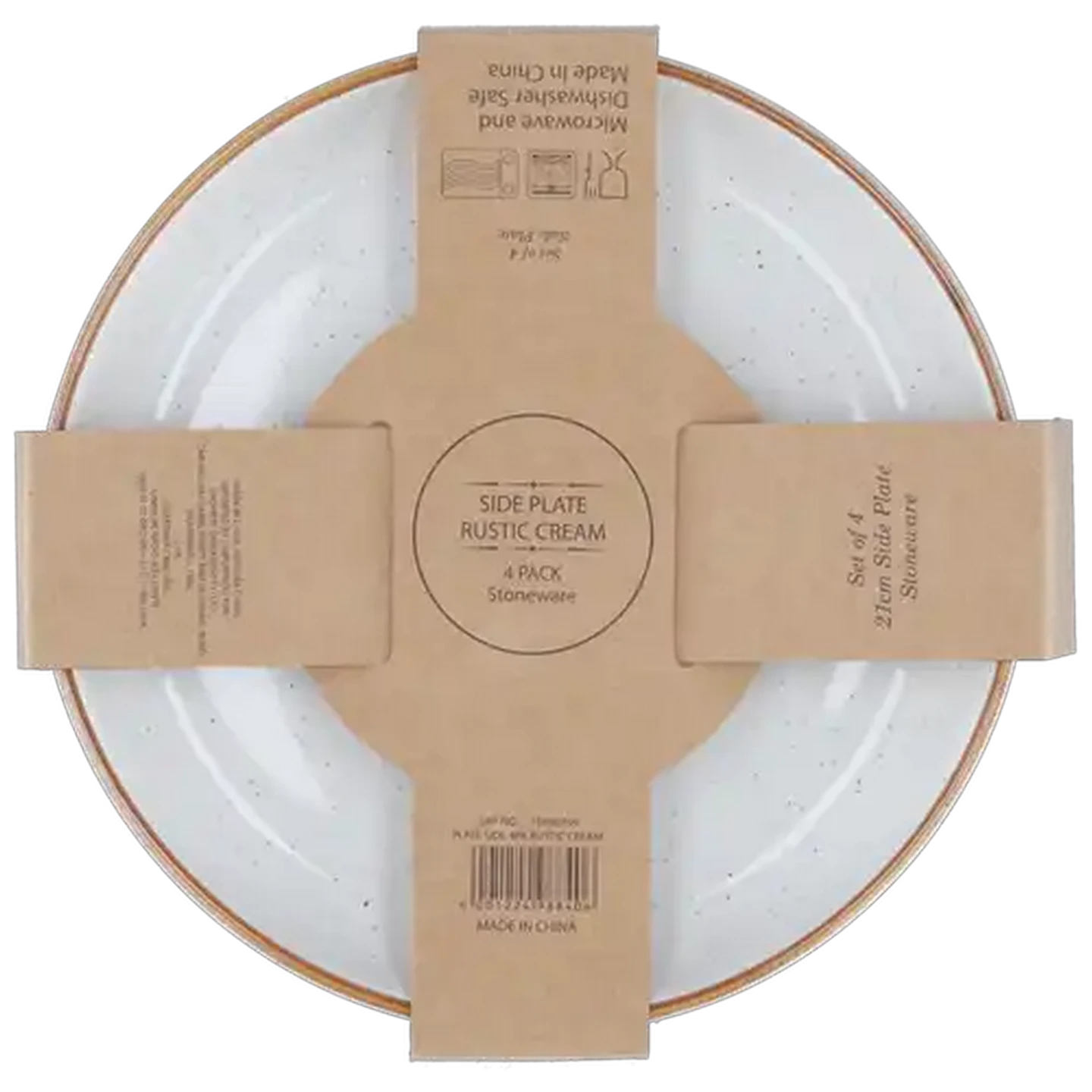 Image of Rustic Cream Side Plate 21cm 4-Pack