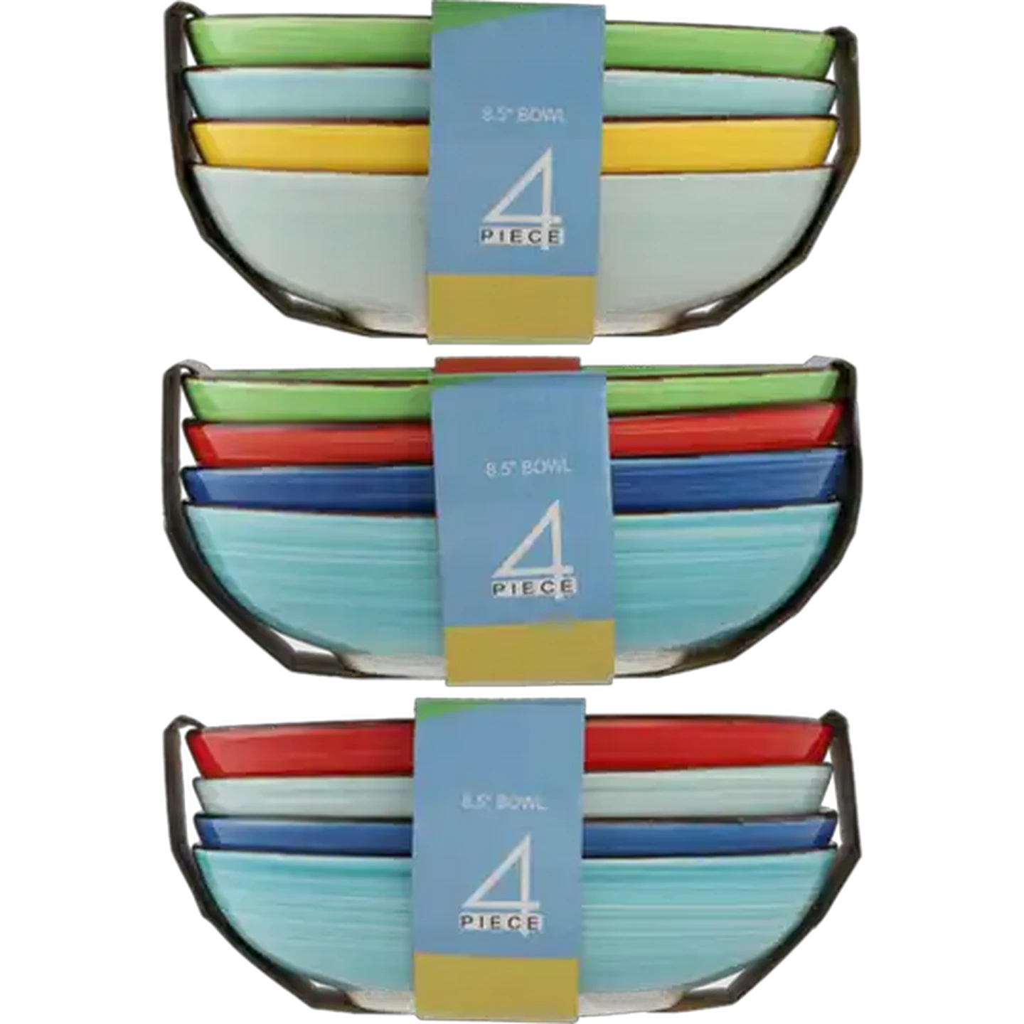 Image of Kaleidoscope Bowl 21.7cm 4-Pack (Colour May Vary)