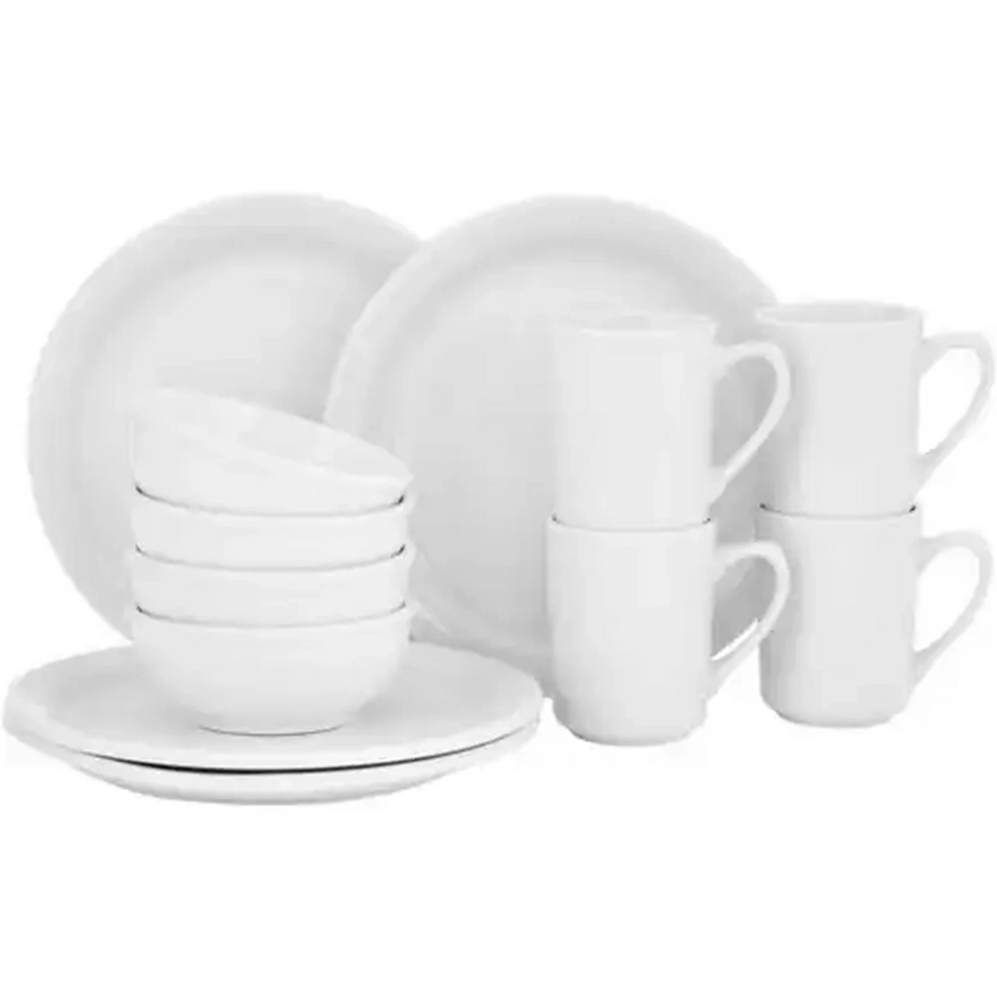 Image of White Slim Rim Dinner Set 12 Piece